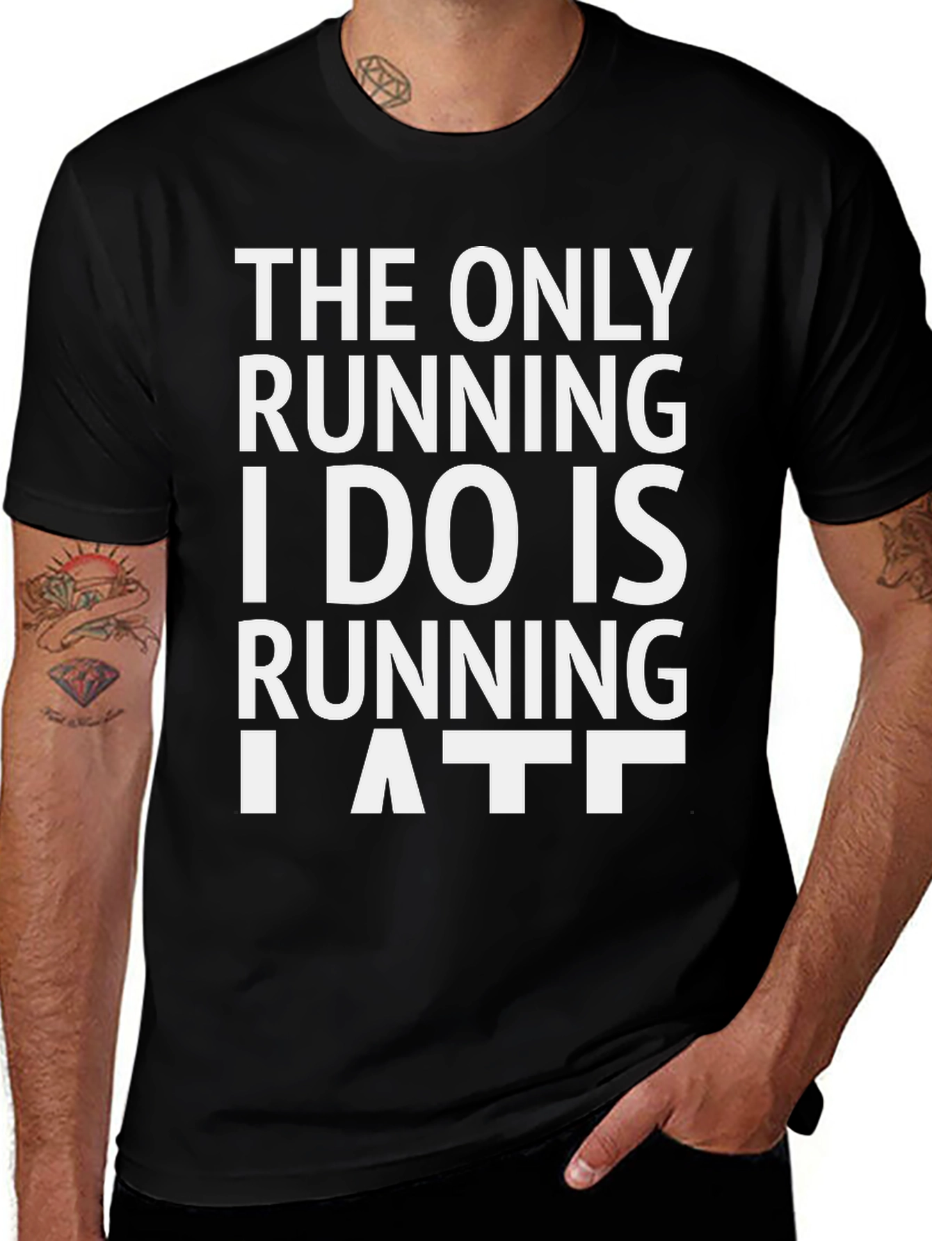 Variant 26 of Funny Running Late Graphic T-Shirt
