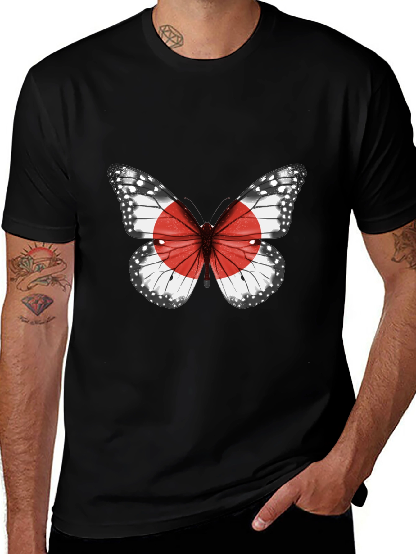 Variant 25 of Butterfly Japan Flag Graphic T-Shirt