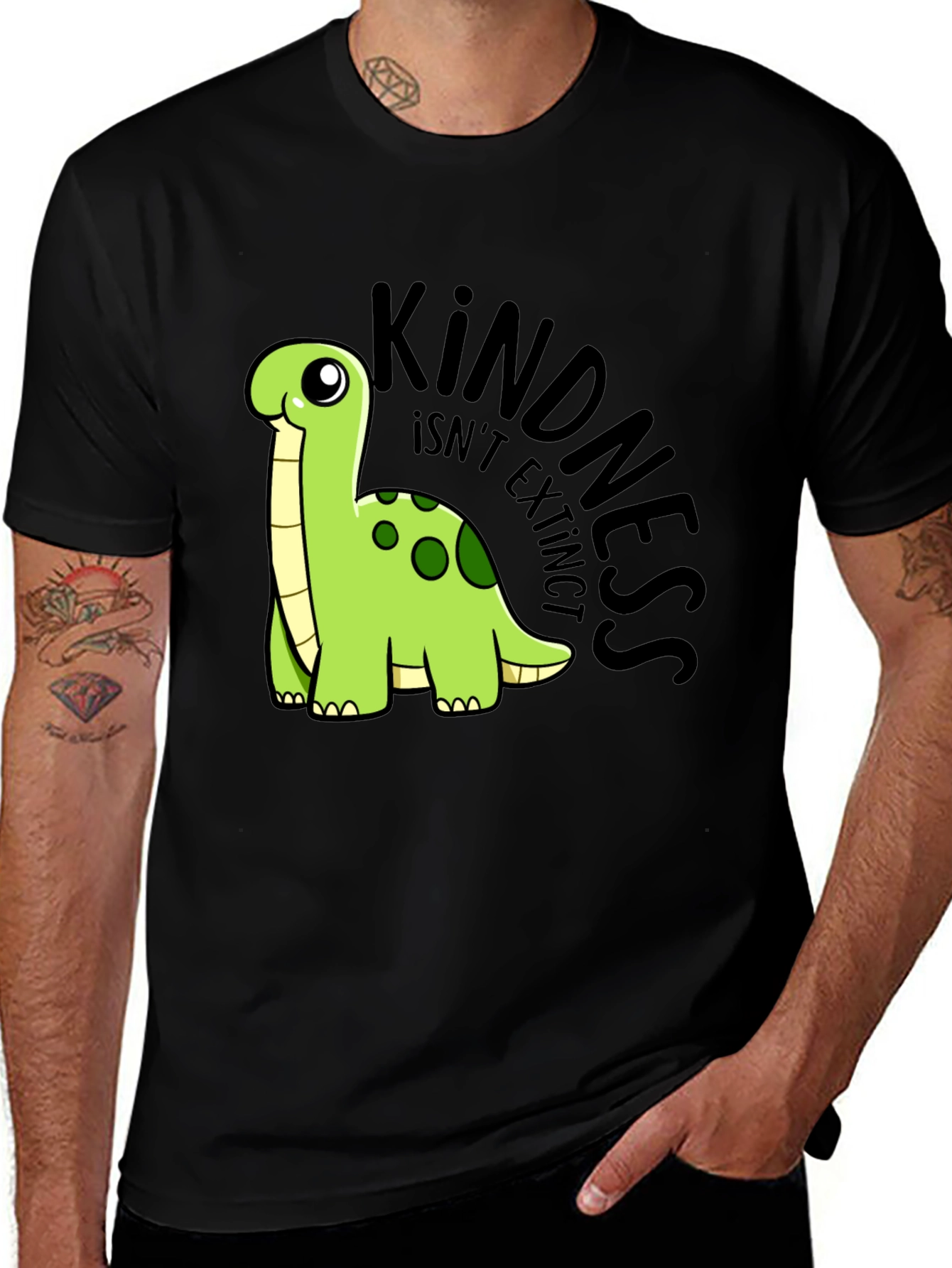 Variant 18 of Kindness Dinosaur Graphic Tee - Extinction Awareness Shirt