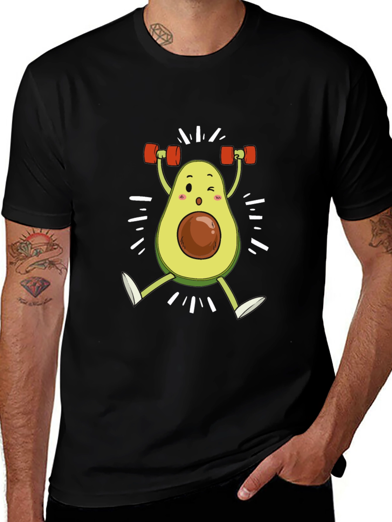 Variant 4 of Funny Avocado Gym Workout T-Shirt