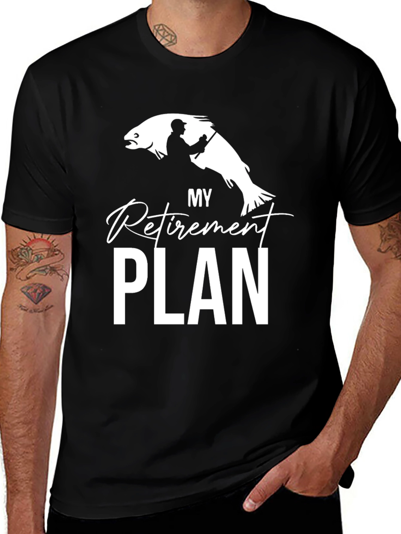 Variant 8 of My Retirement Plan Fishing Graphic T-Shirt