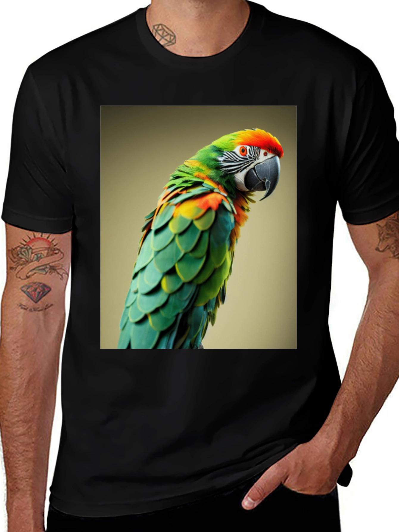 Variant 26 of Parrot Graphic T-Shirt: Vibrant Bird Design