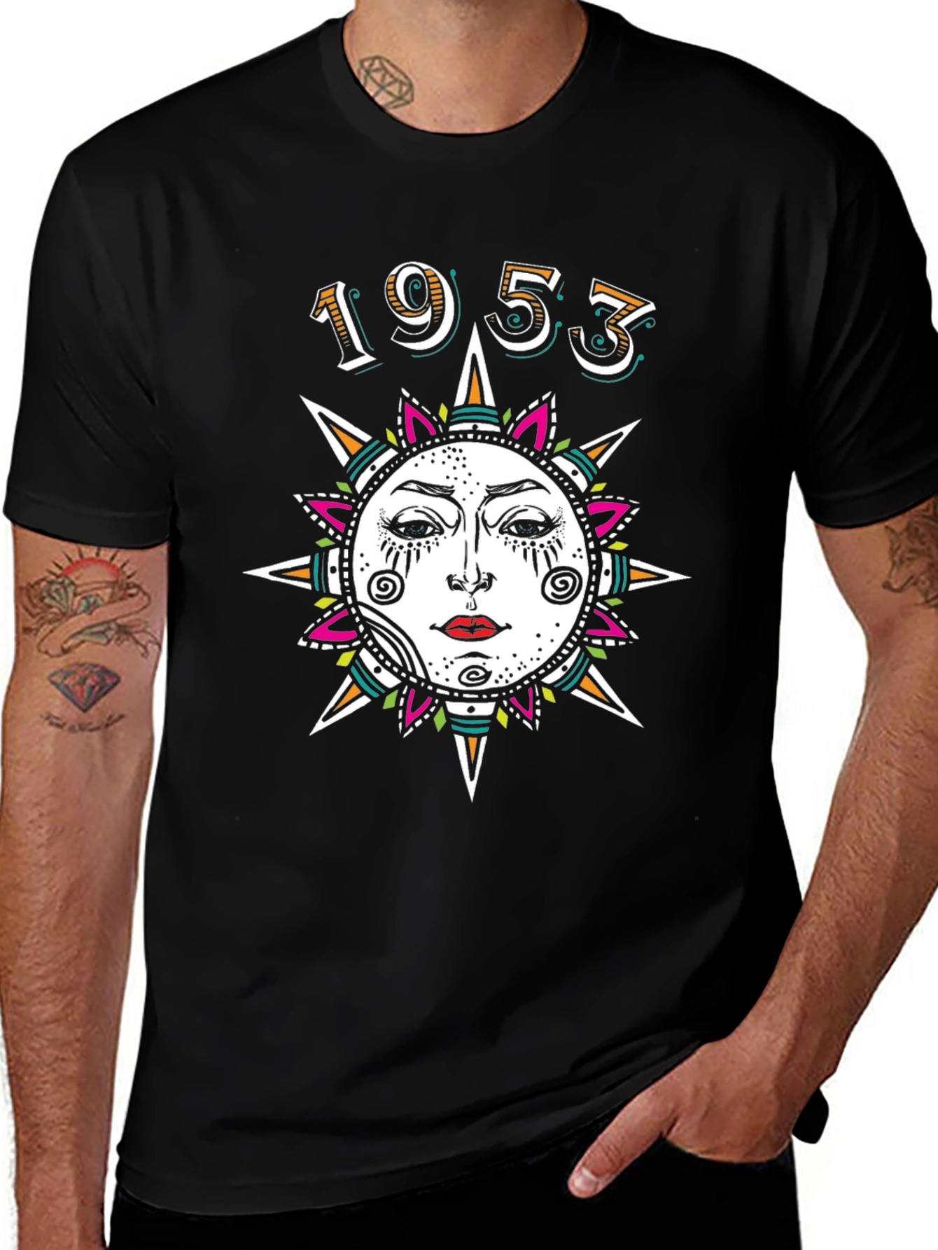 Variant 6 of Vintage 1953 Sun Face Graphic Tee