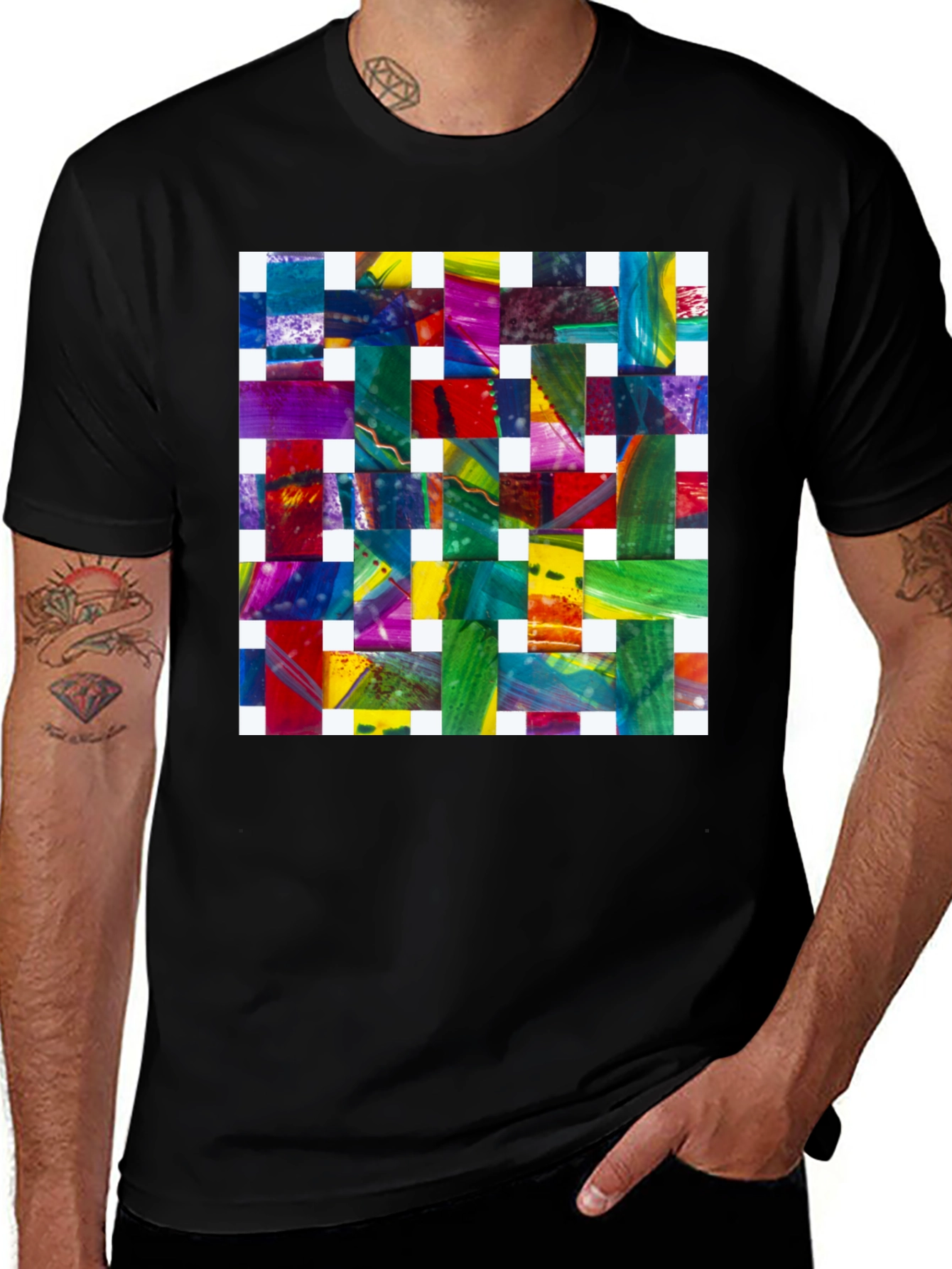 Variant 8 of Abstract Woven Pattern Graphic Tee