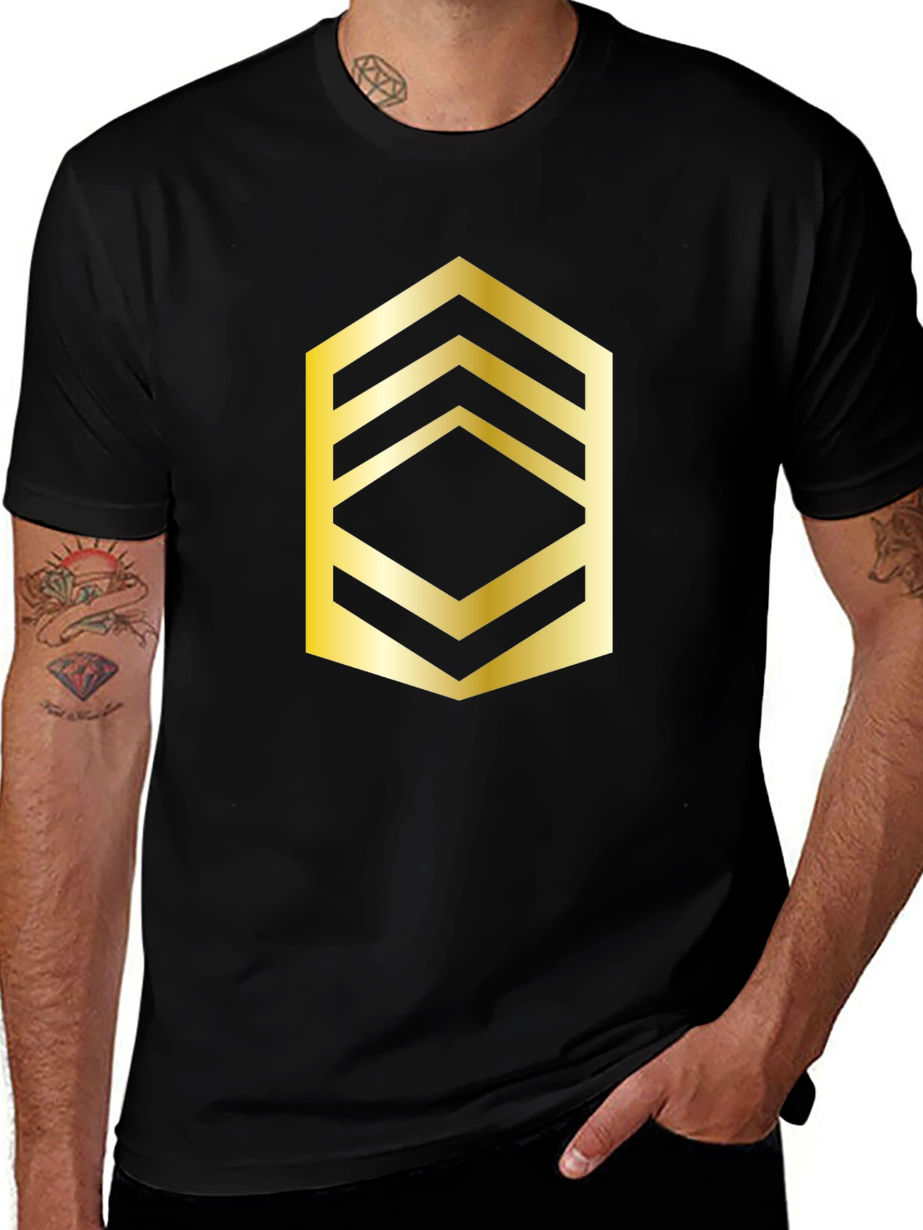 Variant 28 of Gold Sergeant Rank T-Shirt - Military Pride Tee