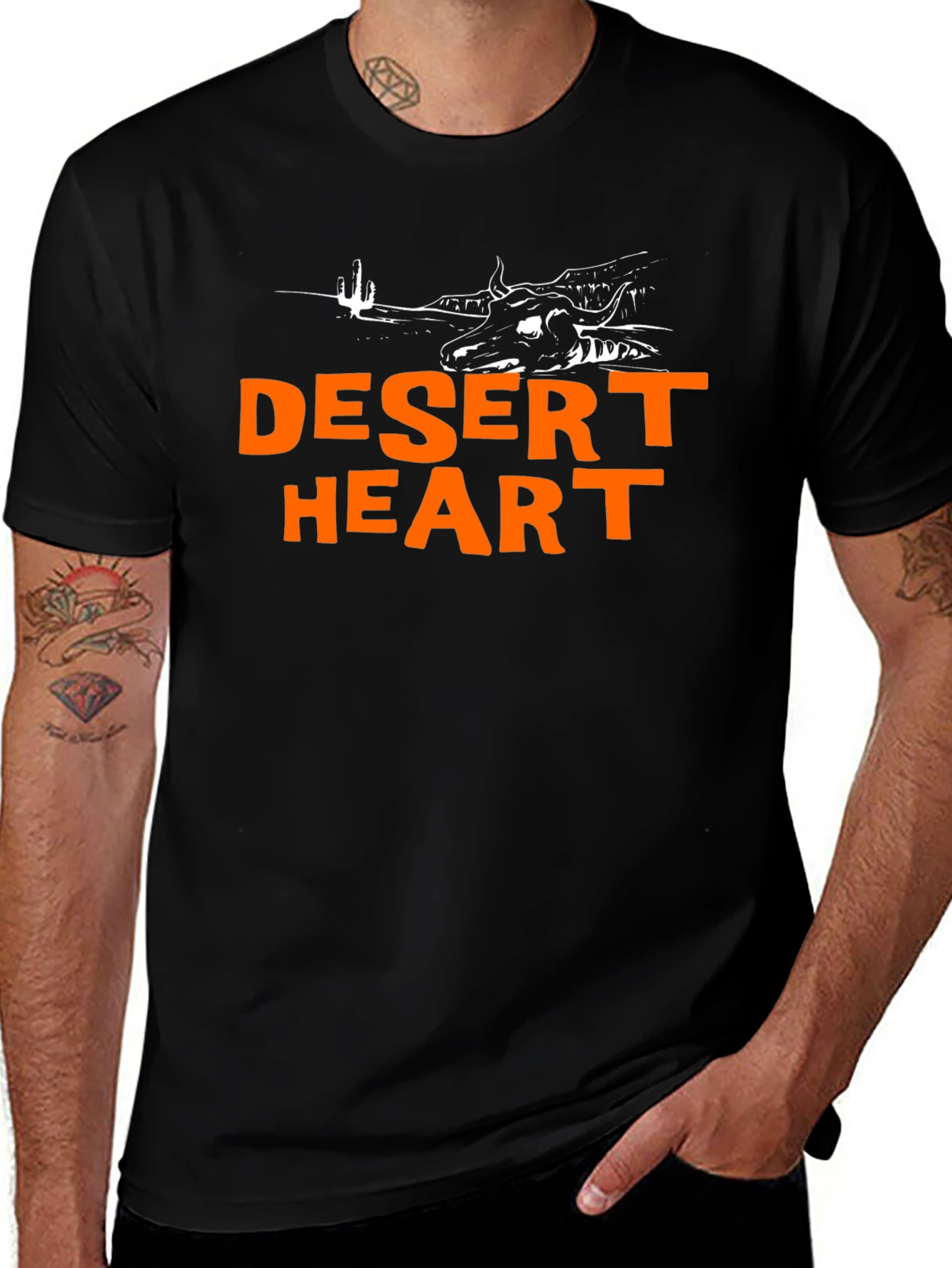 Variant 19 of Desert Heart Graphic Black T-Shirt