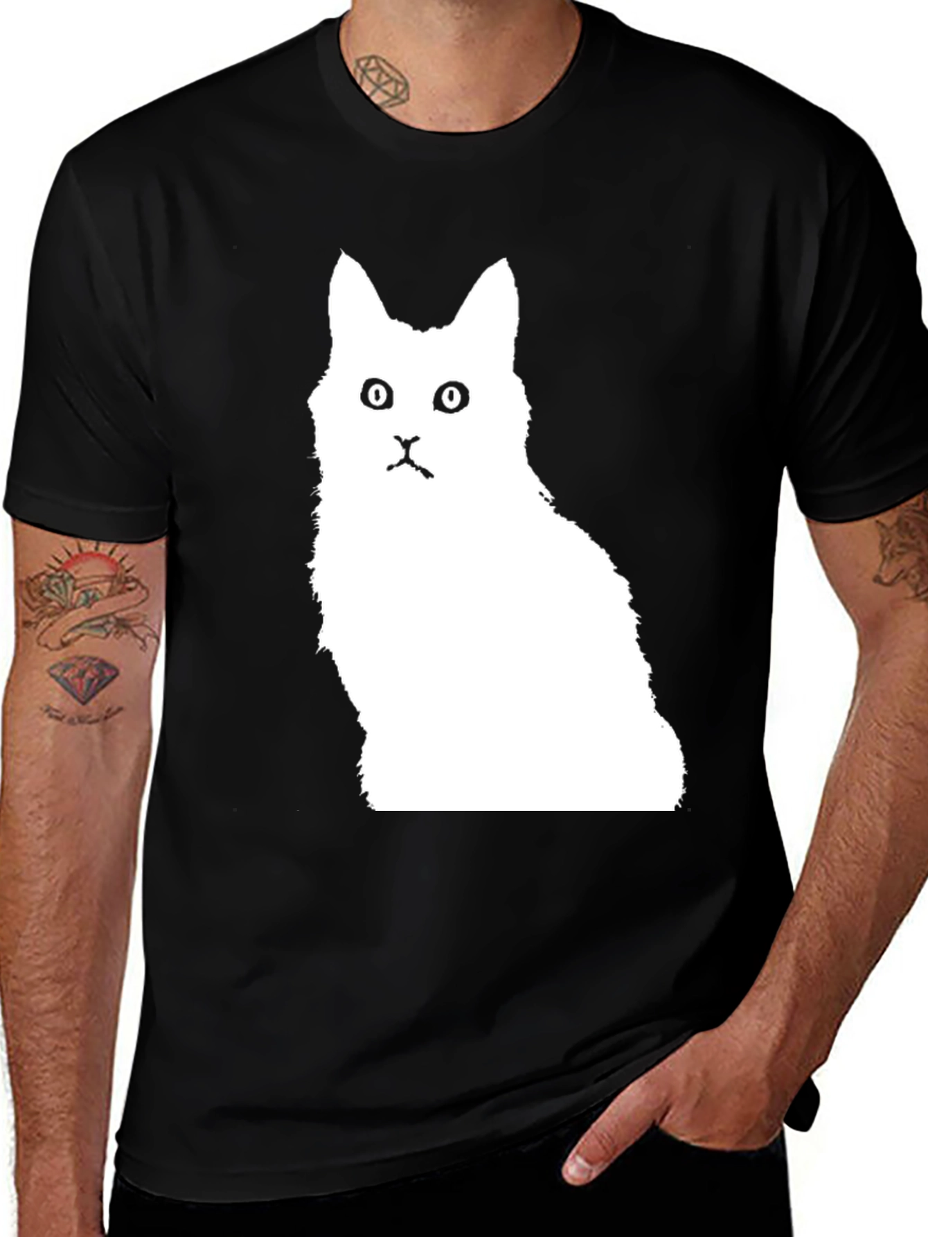 Variant 15 of Cat Silhouette Black T-Shirt