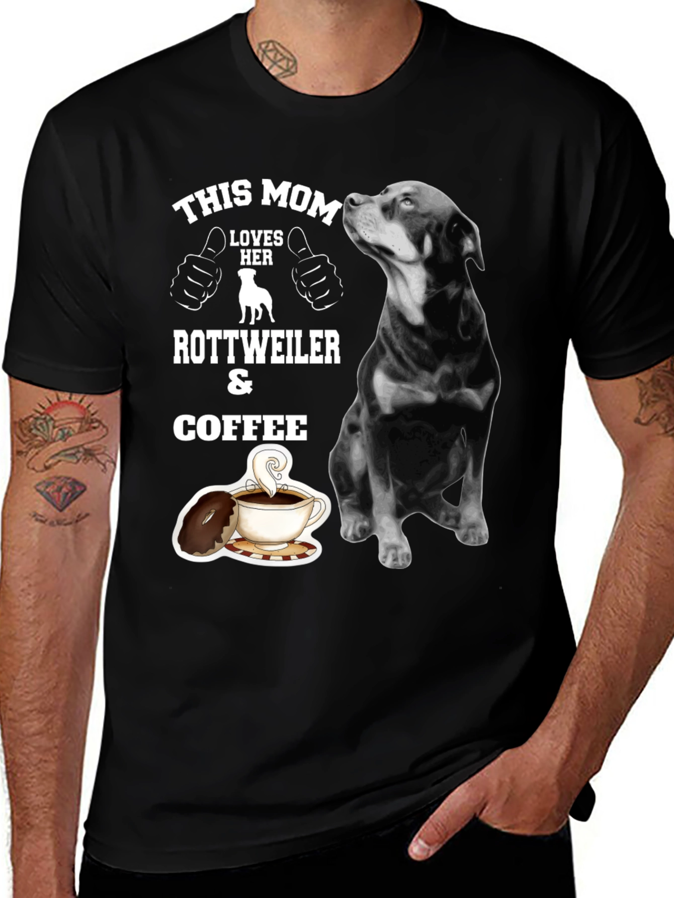 Variant 2 of Rottweiler Mom Coffee Lover T-Shirt
