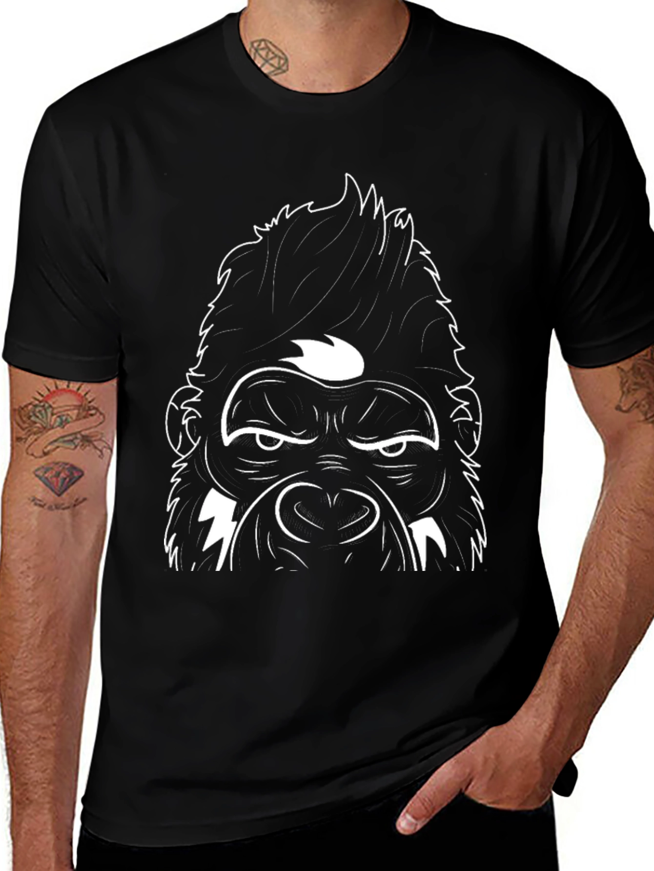 Variant 24 of Black Gorilla Graphic Tee - Bold Streetwear Style