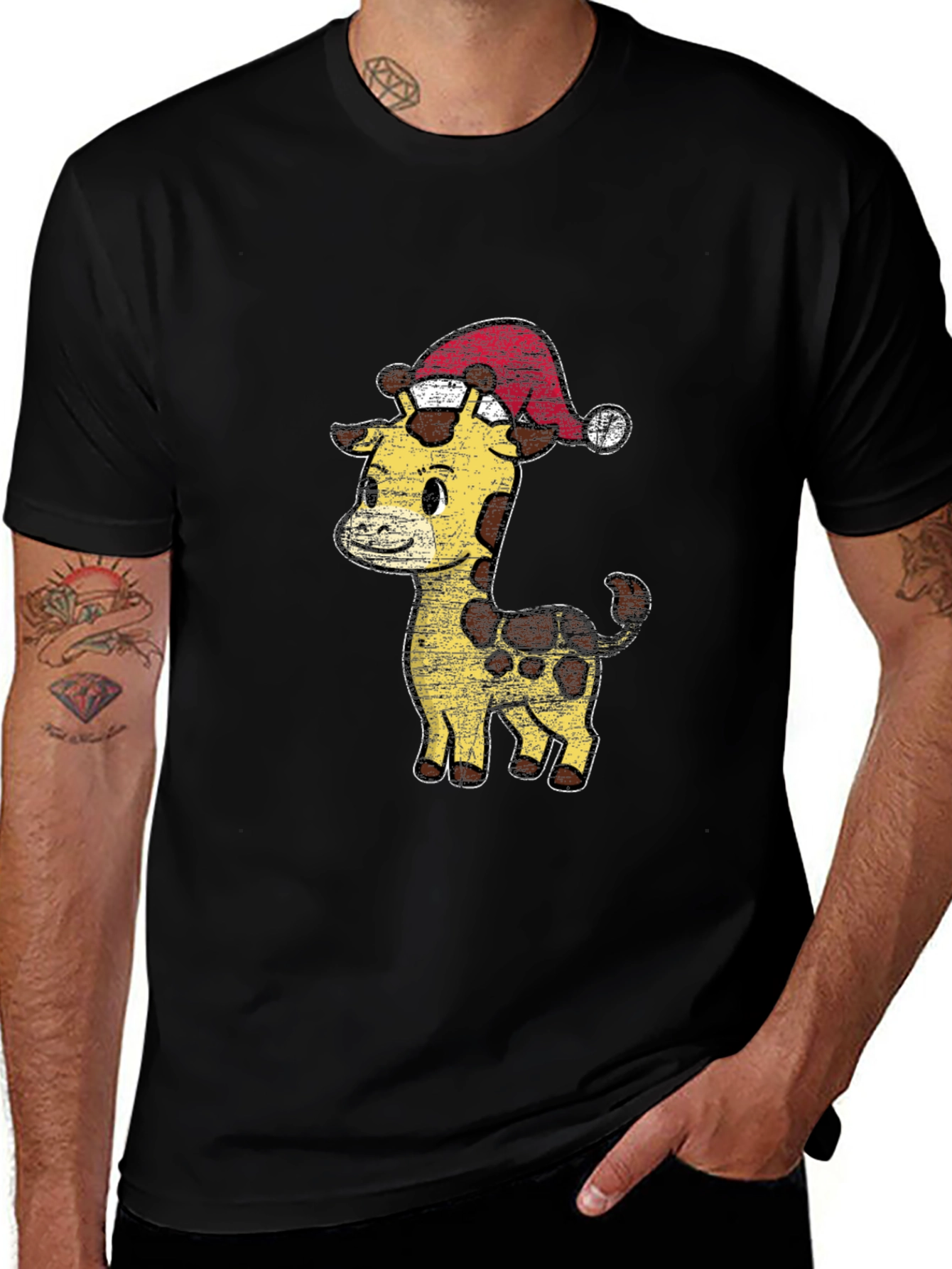 Variant 25 of Giraffe Christmas Graphic T-Shirt