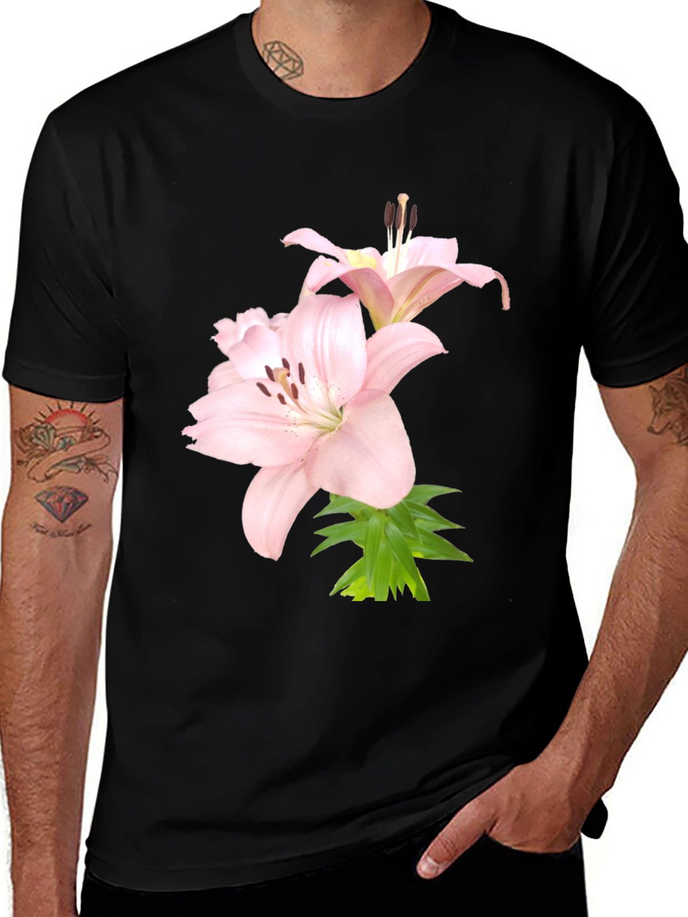 Floral Lily Graphic Tee - Casual Comfort