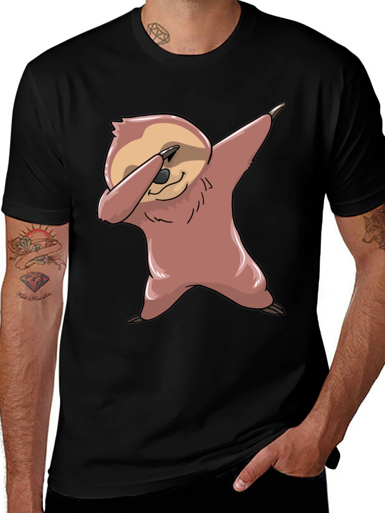 Variant 23 of Dabbing Sloth Graphic Tee - Funny & Trendy!