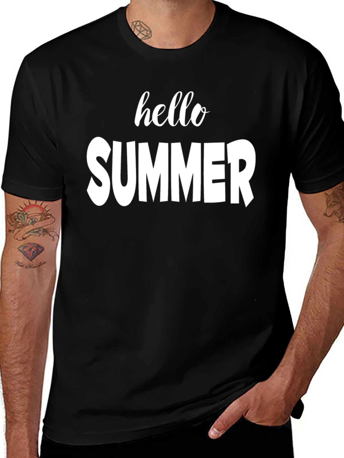 Variant 19 of Hello Summer Graphic Tee - Black