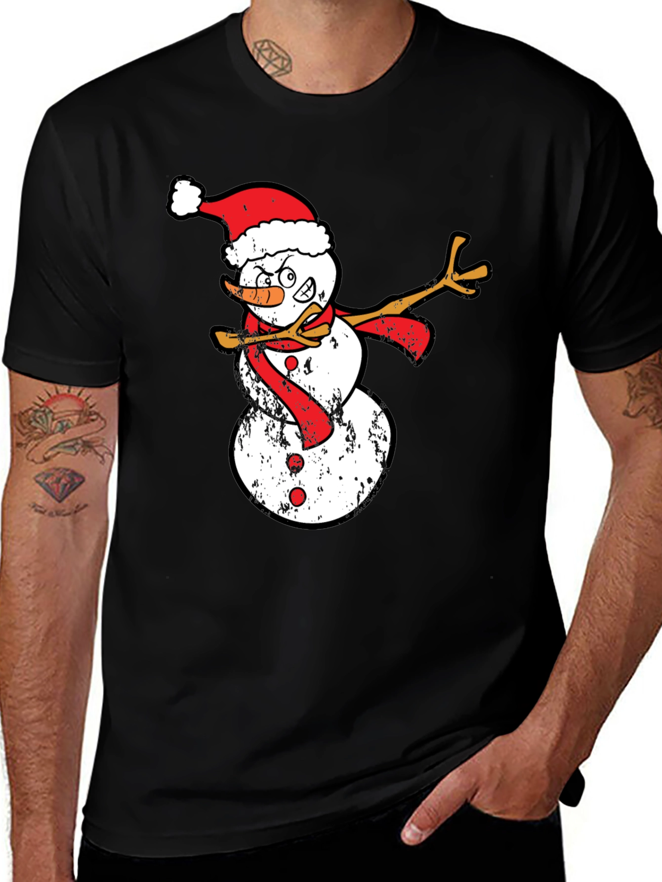 Variant 8 of Festive Snowman Graphic Tee - Holiday Cheer