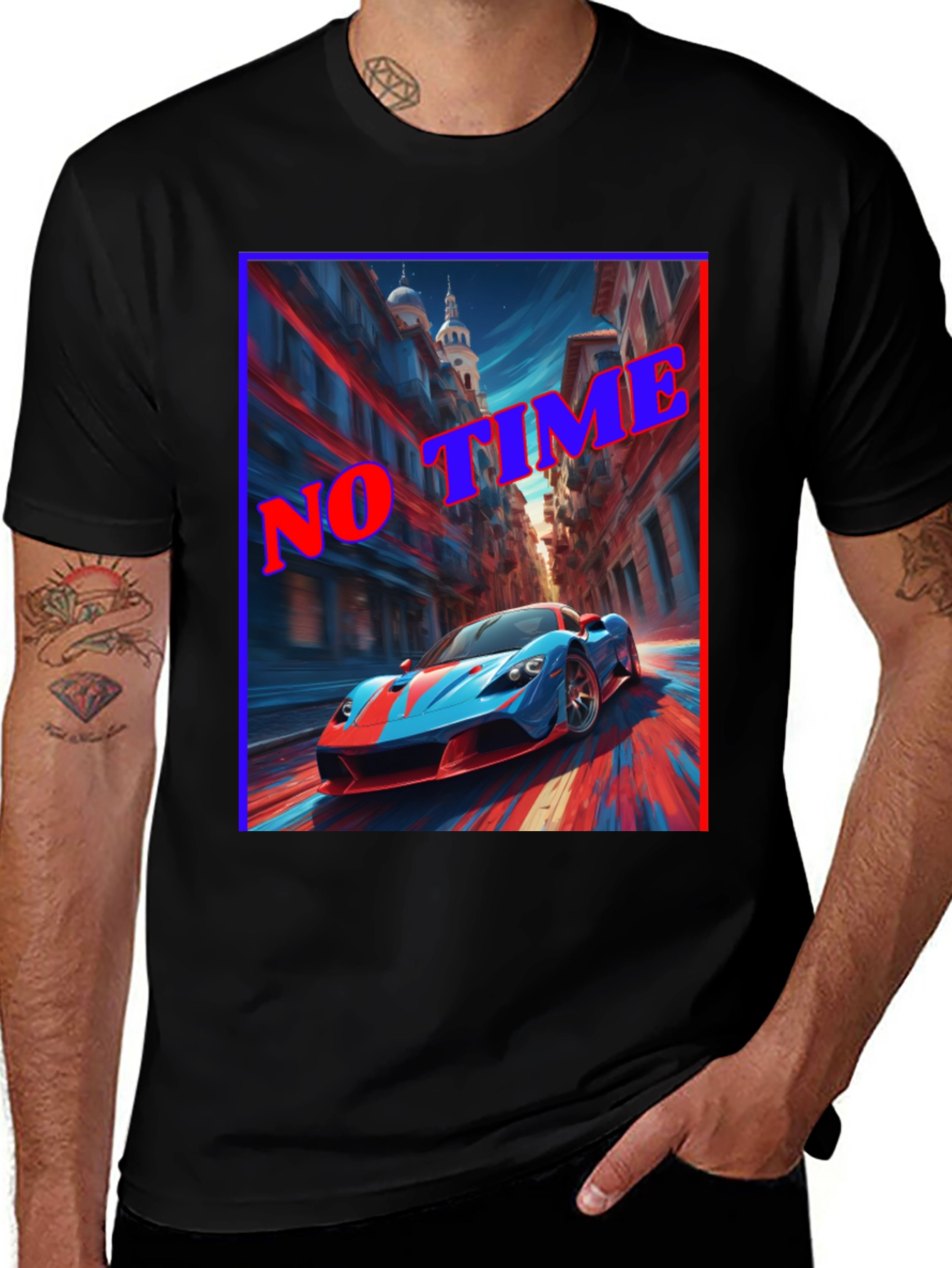 No Time Racer Tee: Fast Car Design