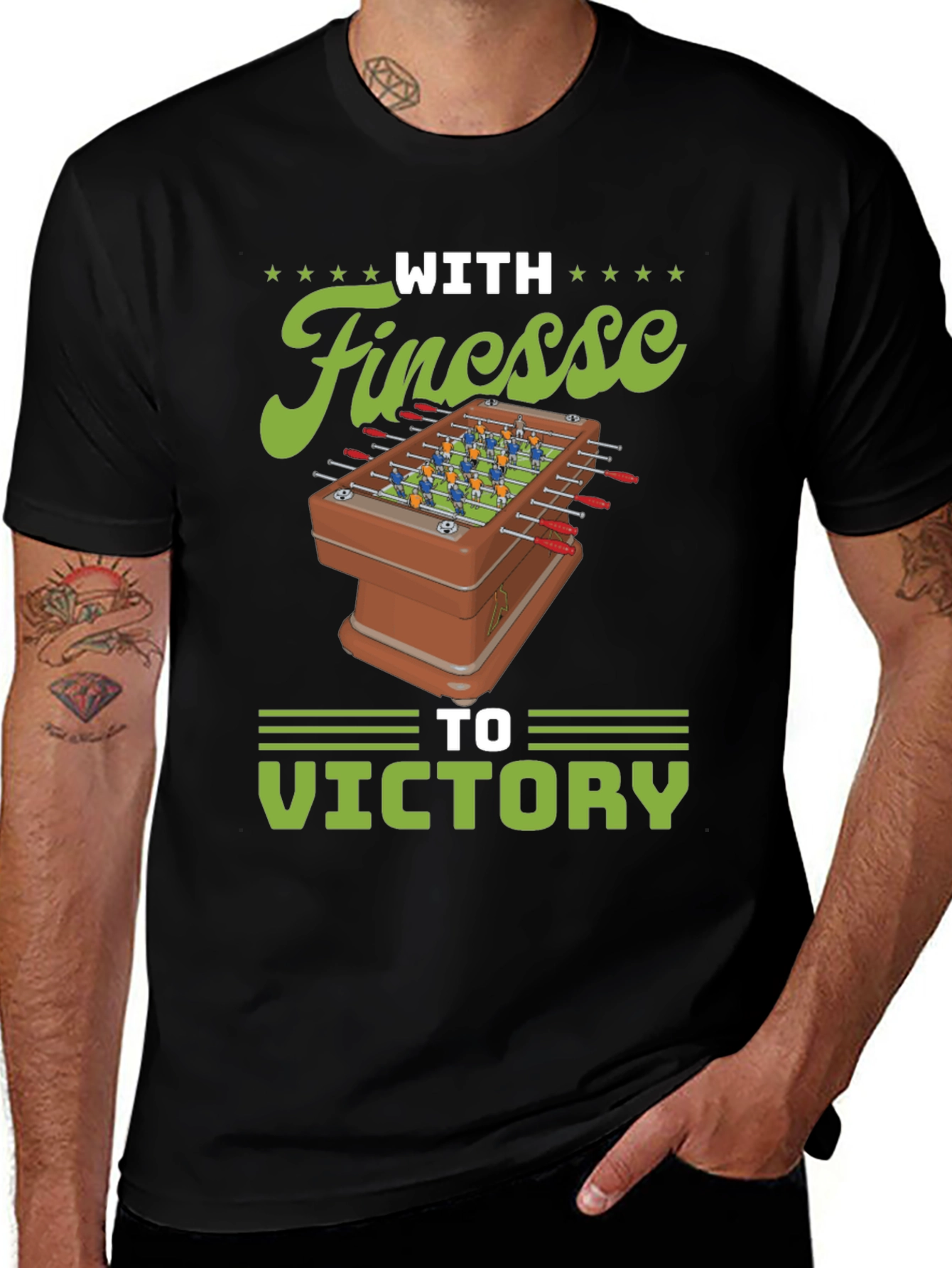 With Finesse to Victory Foosball T-Shirt