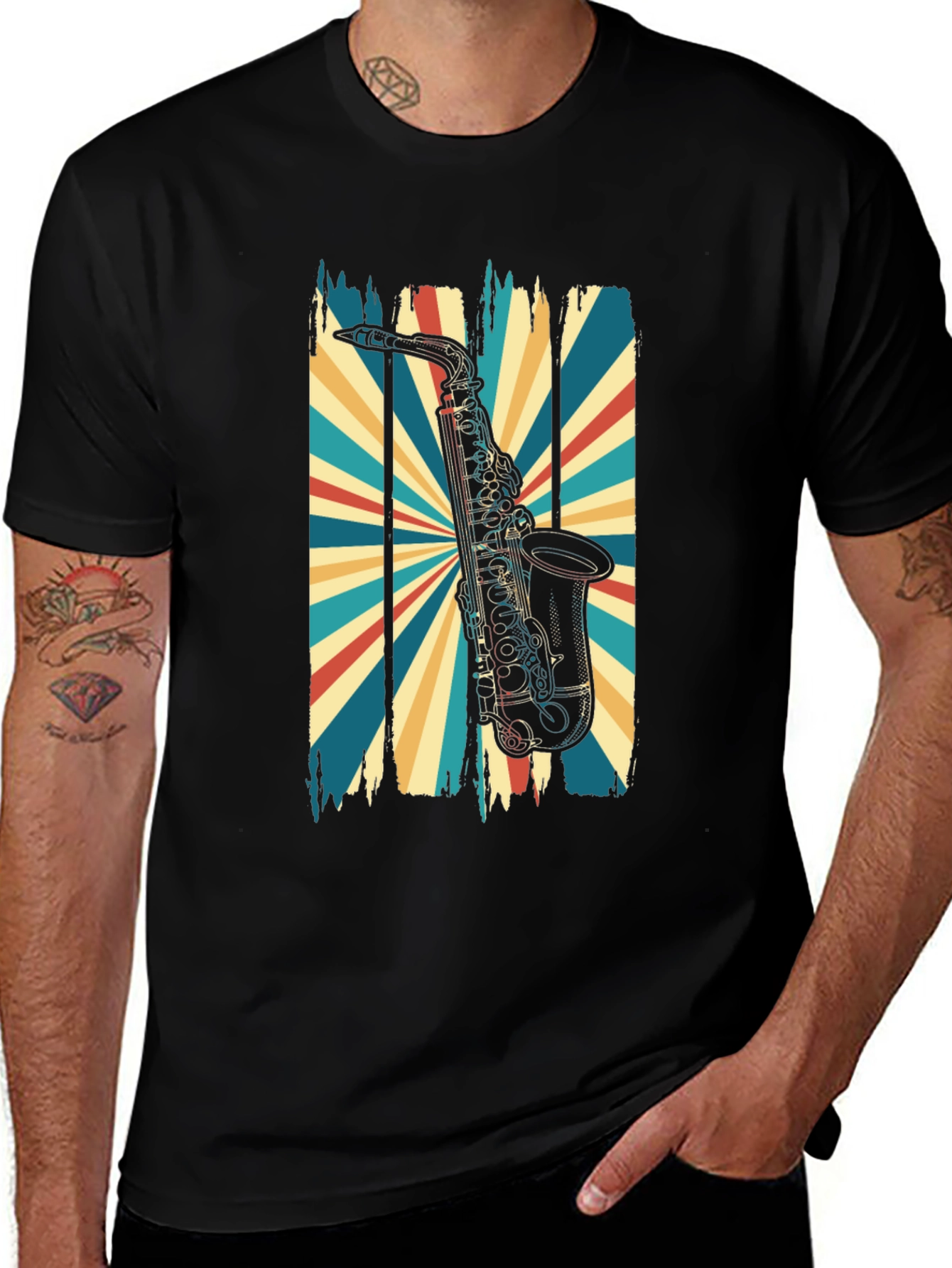 Variant 4 of Retro Saxophone T-Shirt
