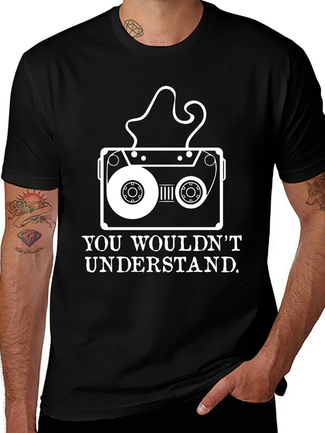 Variant 23 of Retro Cassette Tape T-Shirt - "You Wouldn't Understand"