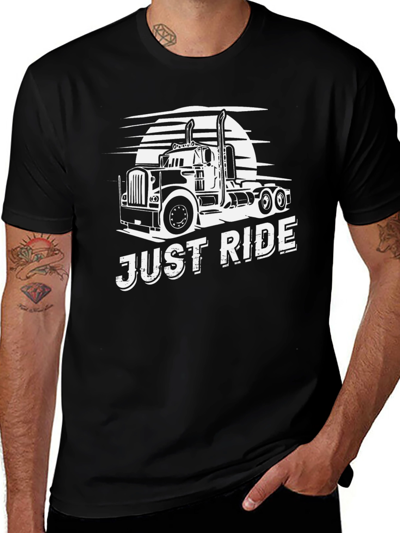 Just Ride Trucker T-Shirt - Cool Graphic Tee