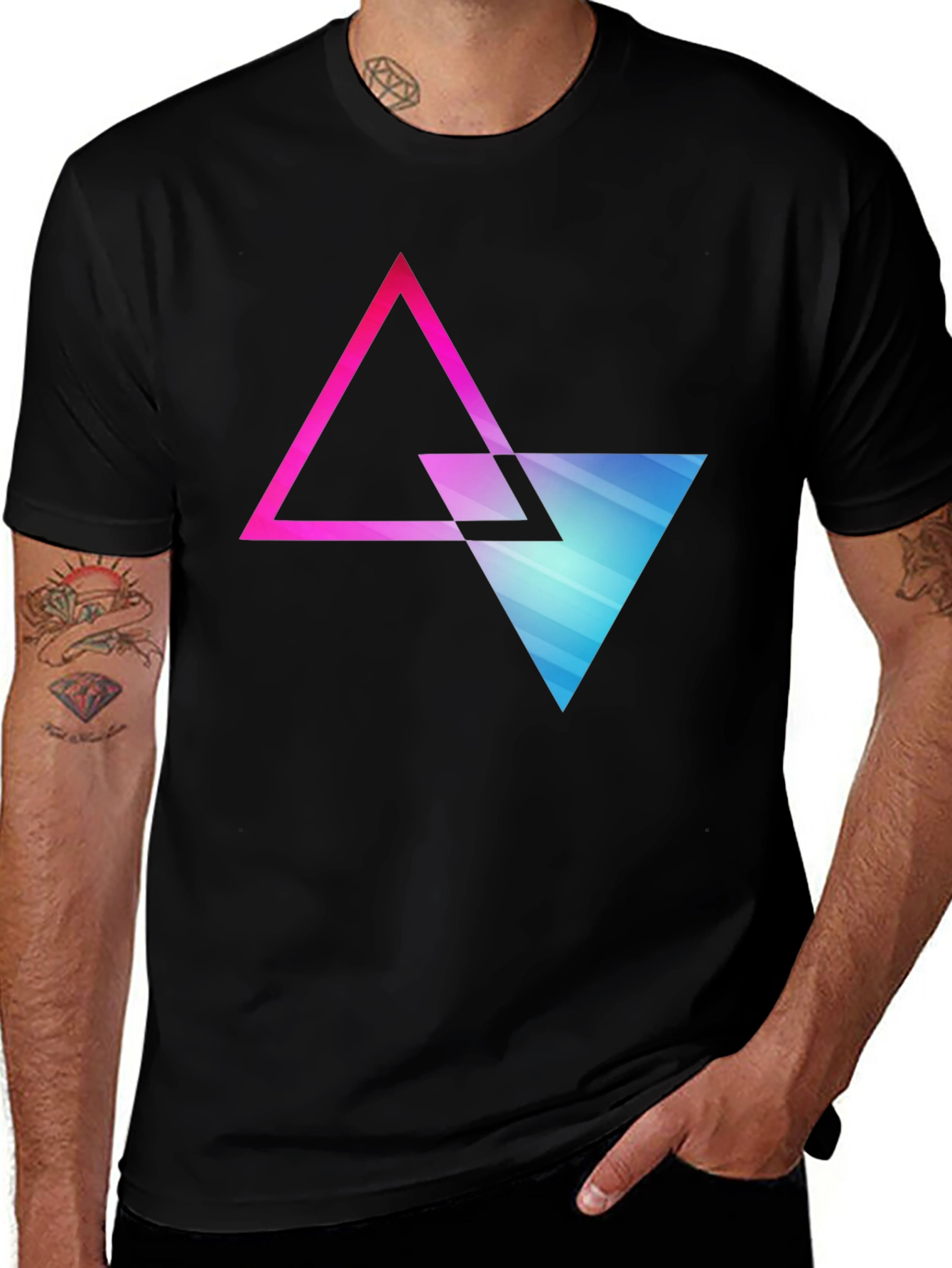 Variant 26 of Geometric Triangle Graphic Tee - Modern Style
