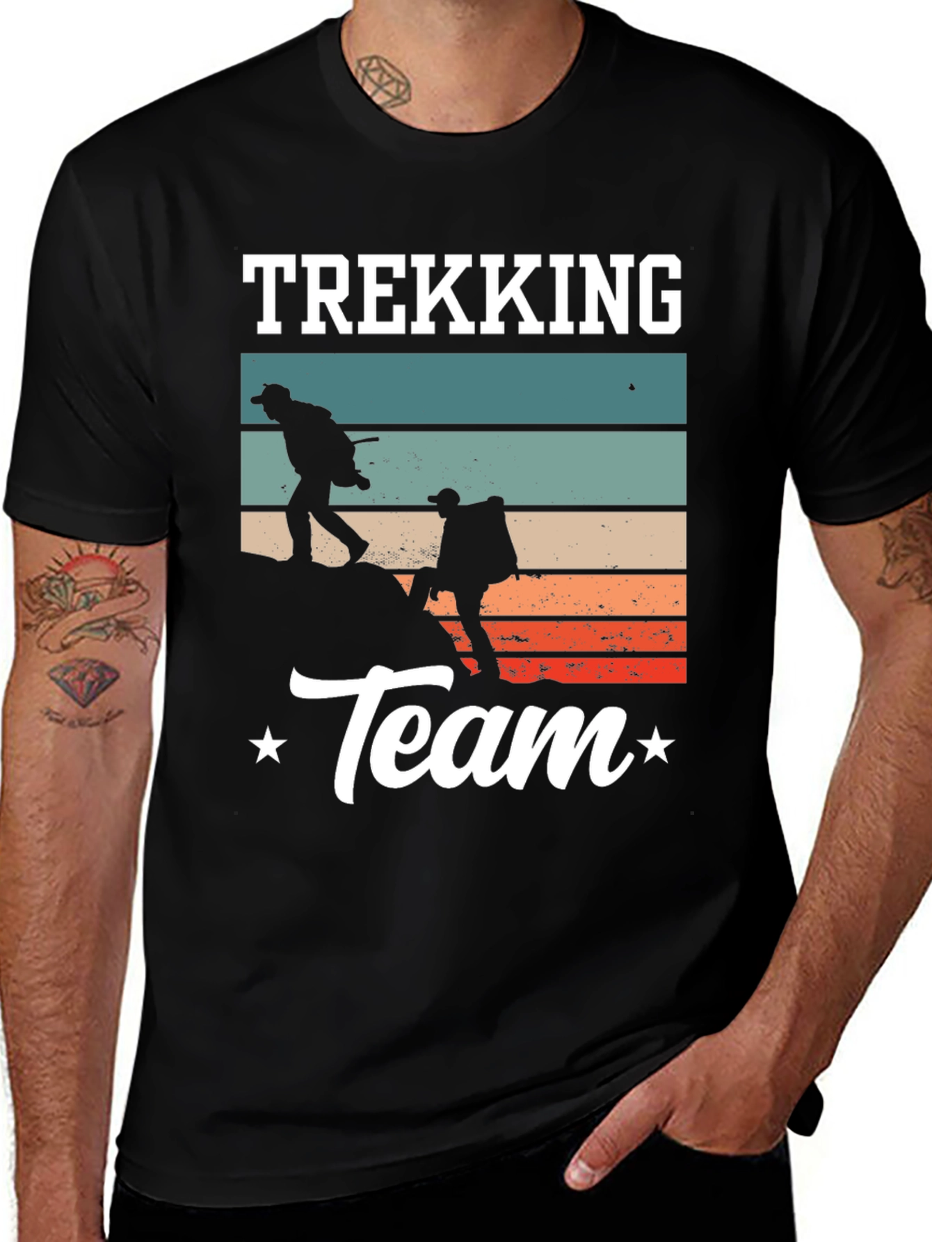 Variant 12 of Trekking Team Graphic T-Shirt Adventure Hiking Tee