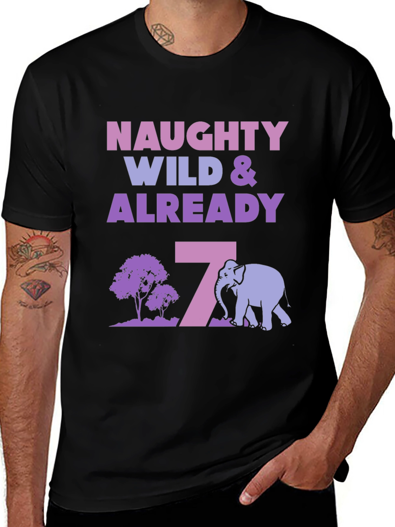 Naughty Wild 7th Birthday T-Shirt
