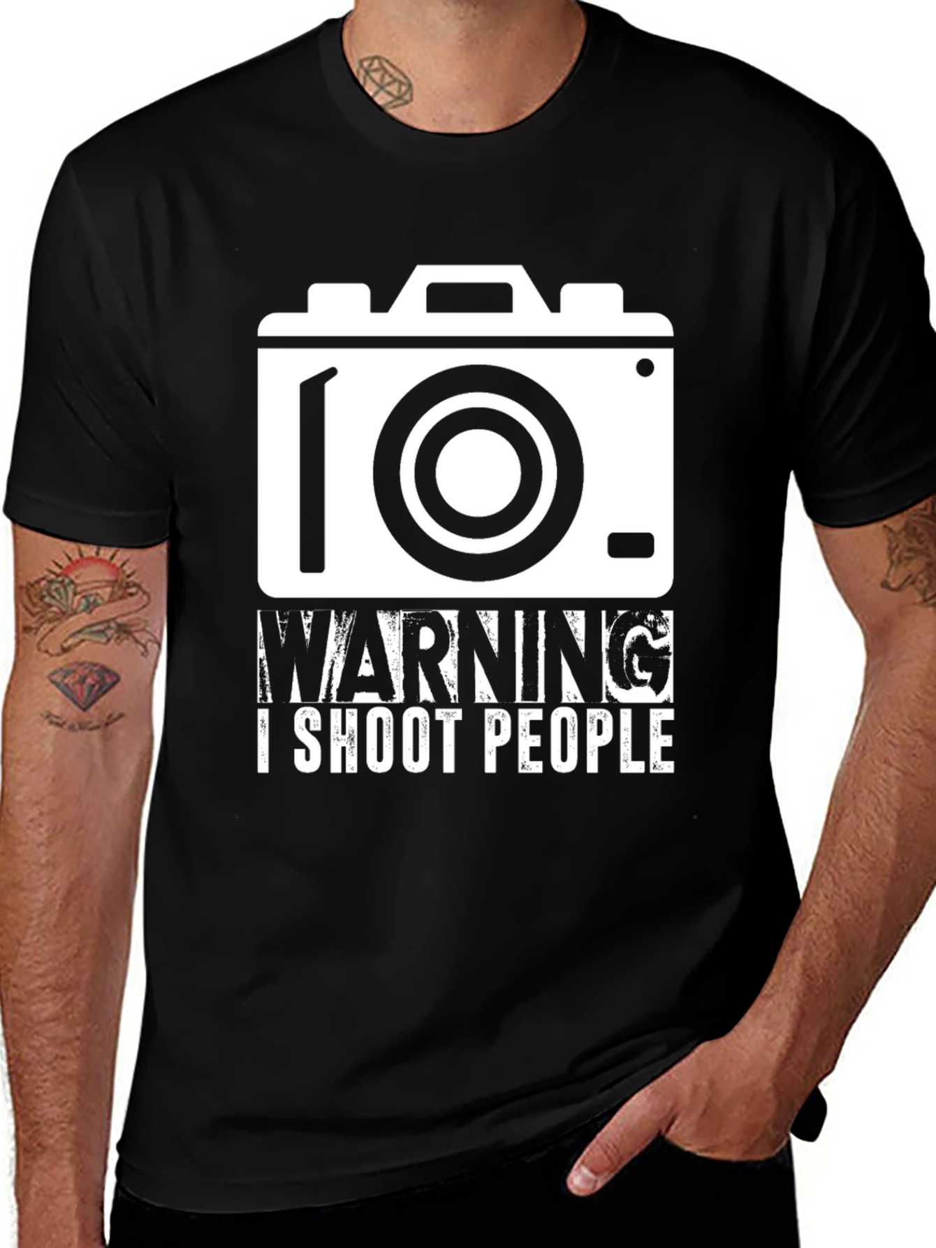 Variant 17 of Warning I Shoot People Graphic Tee