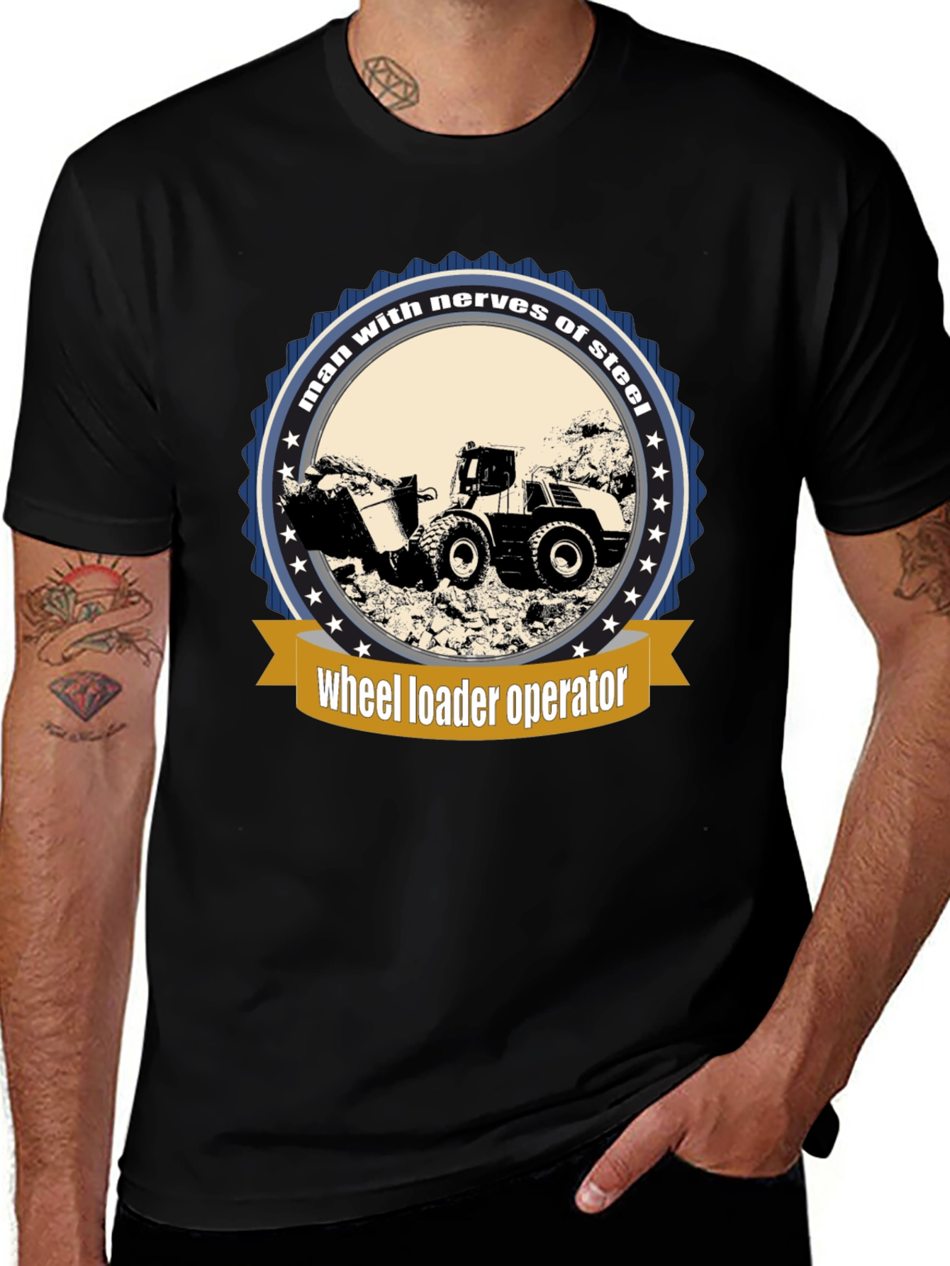 Variant 13 of Wheel Loader Operator: Nerves of Steel T-Shirt