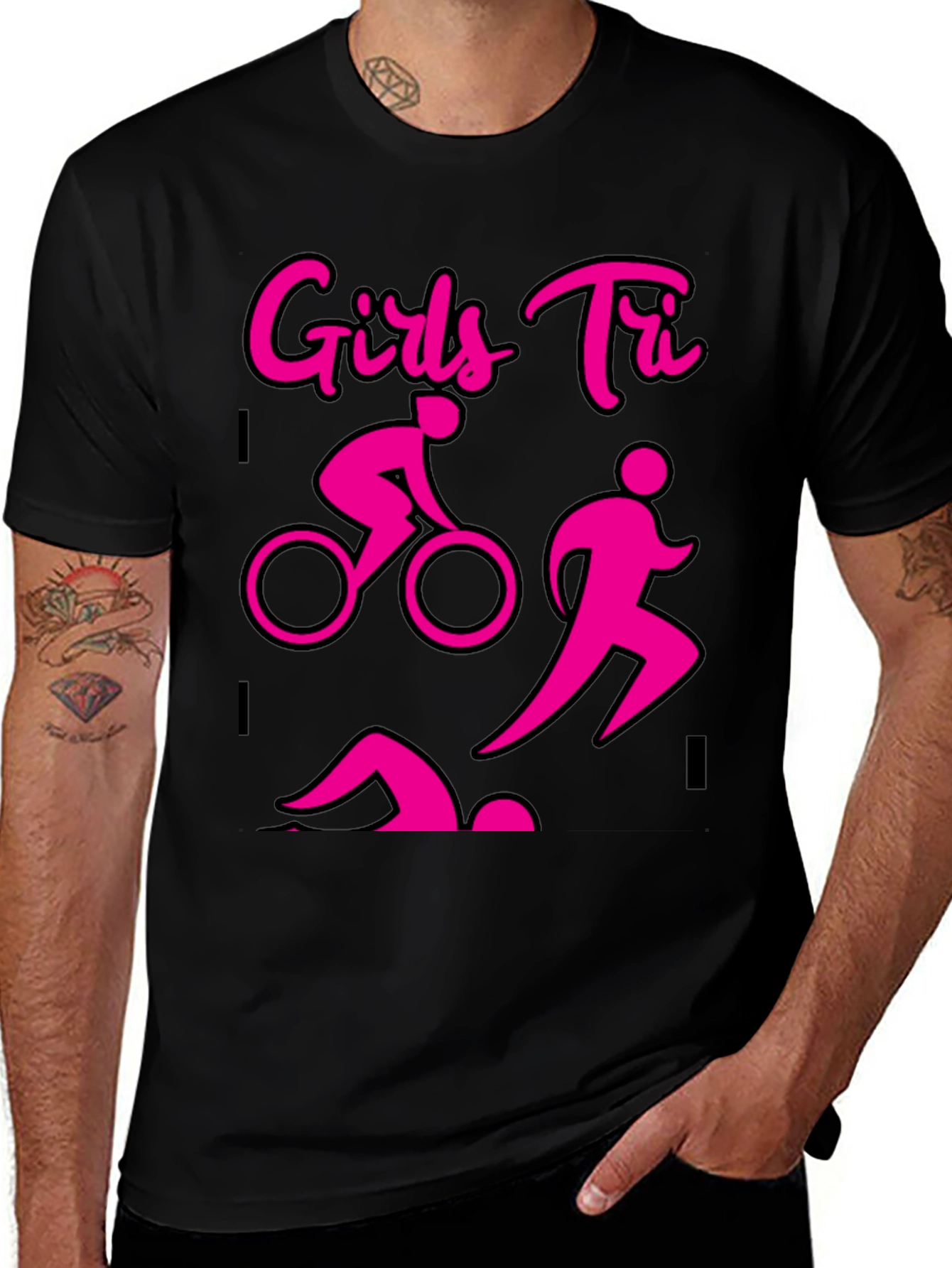 Girls Tri T-Shirt - Triathlon Design