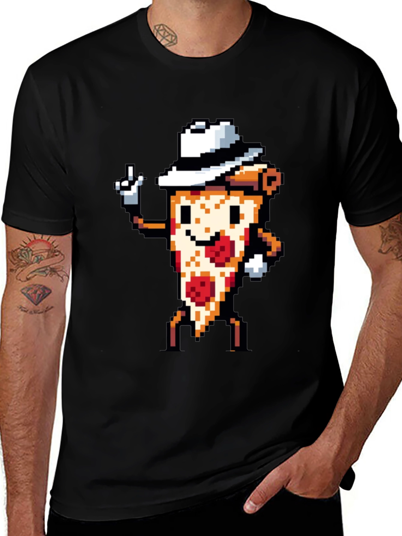 Variant 17 of Pixel Pizza T-Shirt - Funny Foodie Graphic Tee