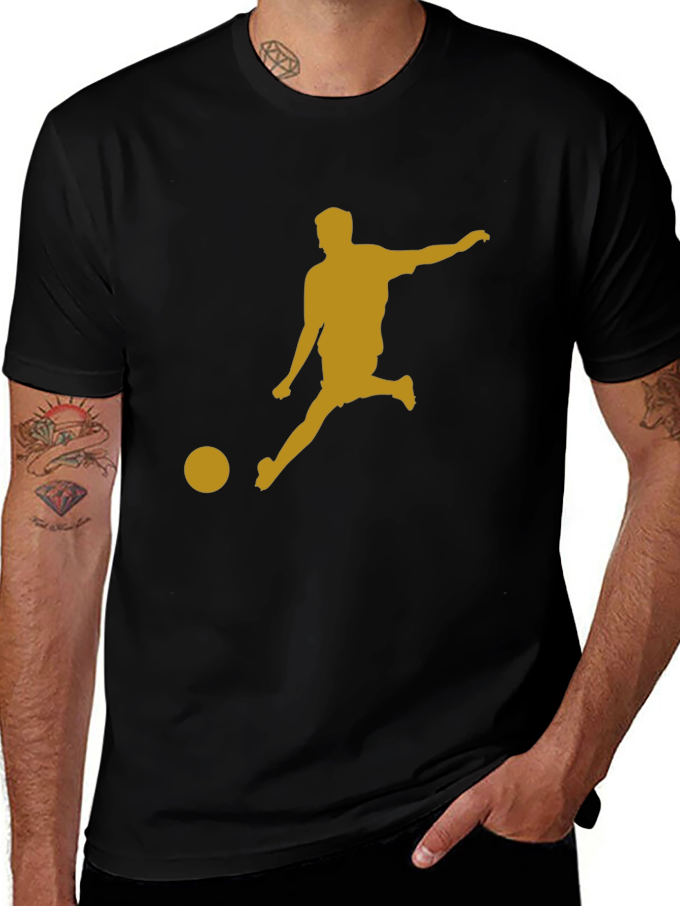 Variant 28 of Soccer Kick T-Shirt - Black Graphic Tee