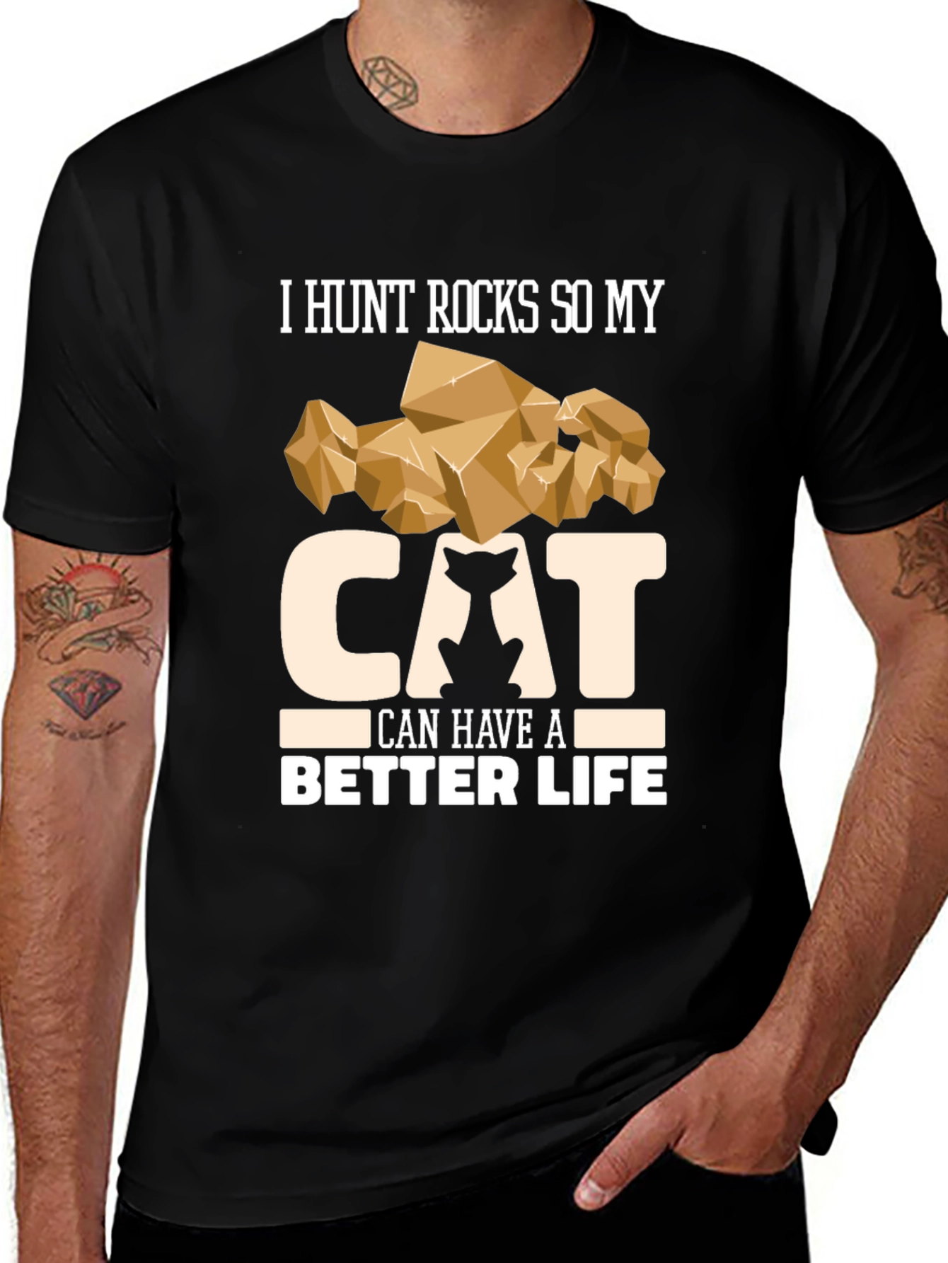 Variant 5 of Funny Cat Lover T-Shirt - I Hunt Rocks