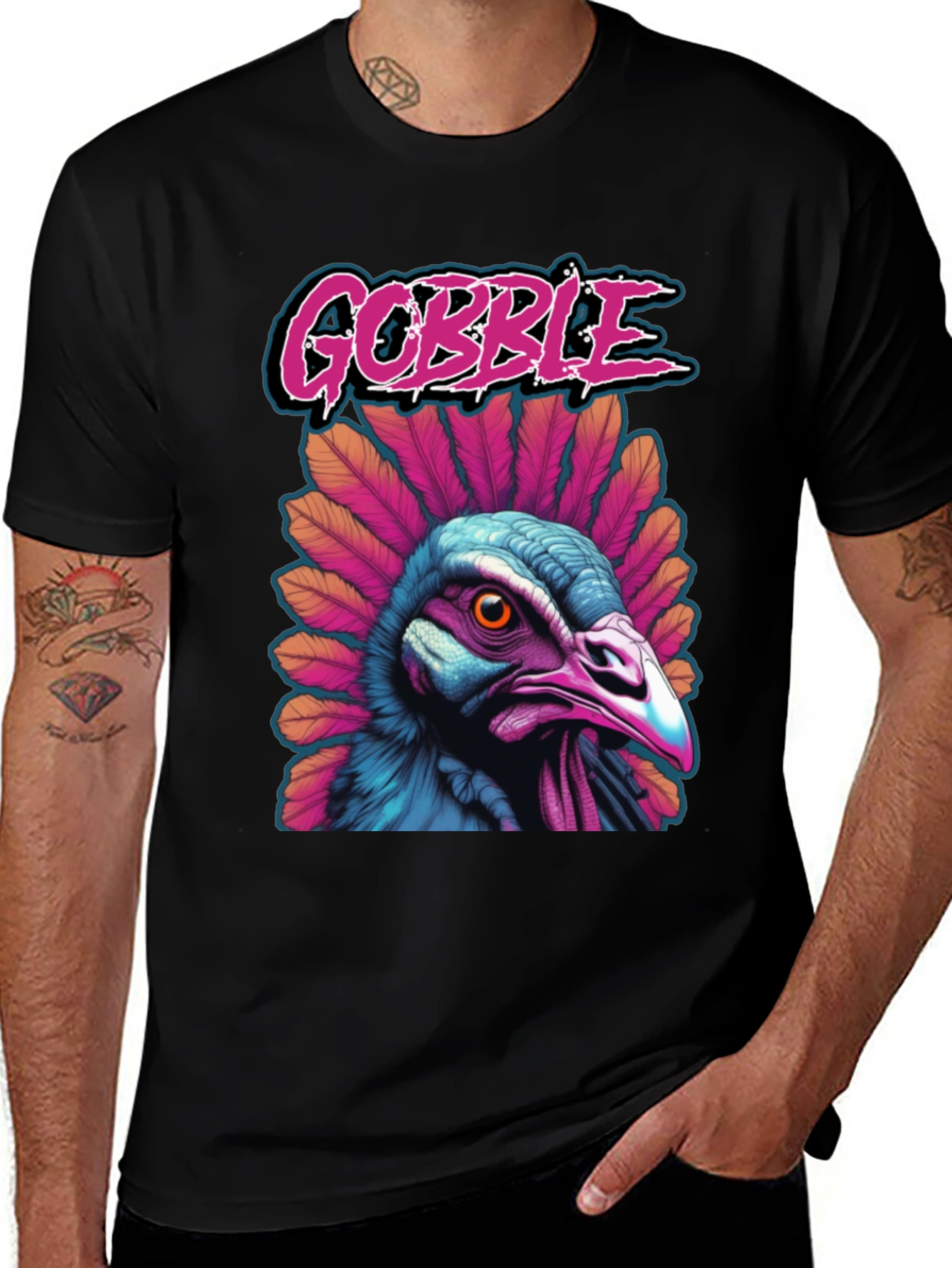Gobble Turkey Graphic Tee - Thanksgiving Apparel