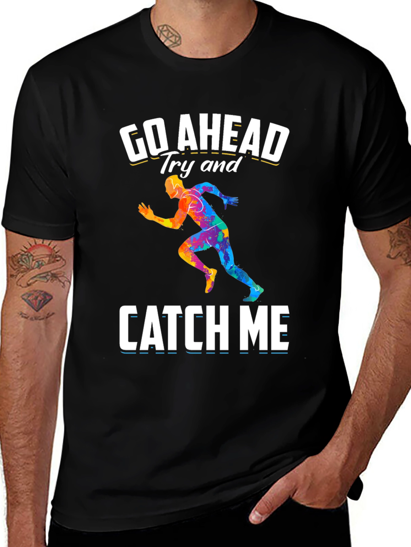 Go Ahead Catch Me Runner Graphic T-Shirt