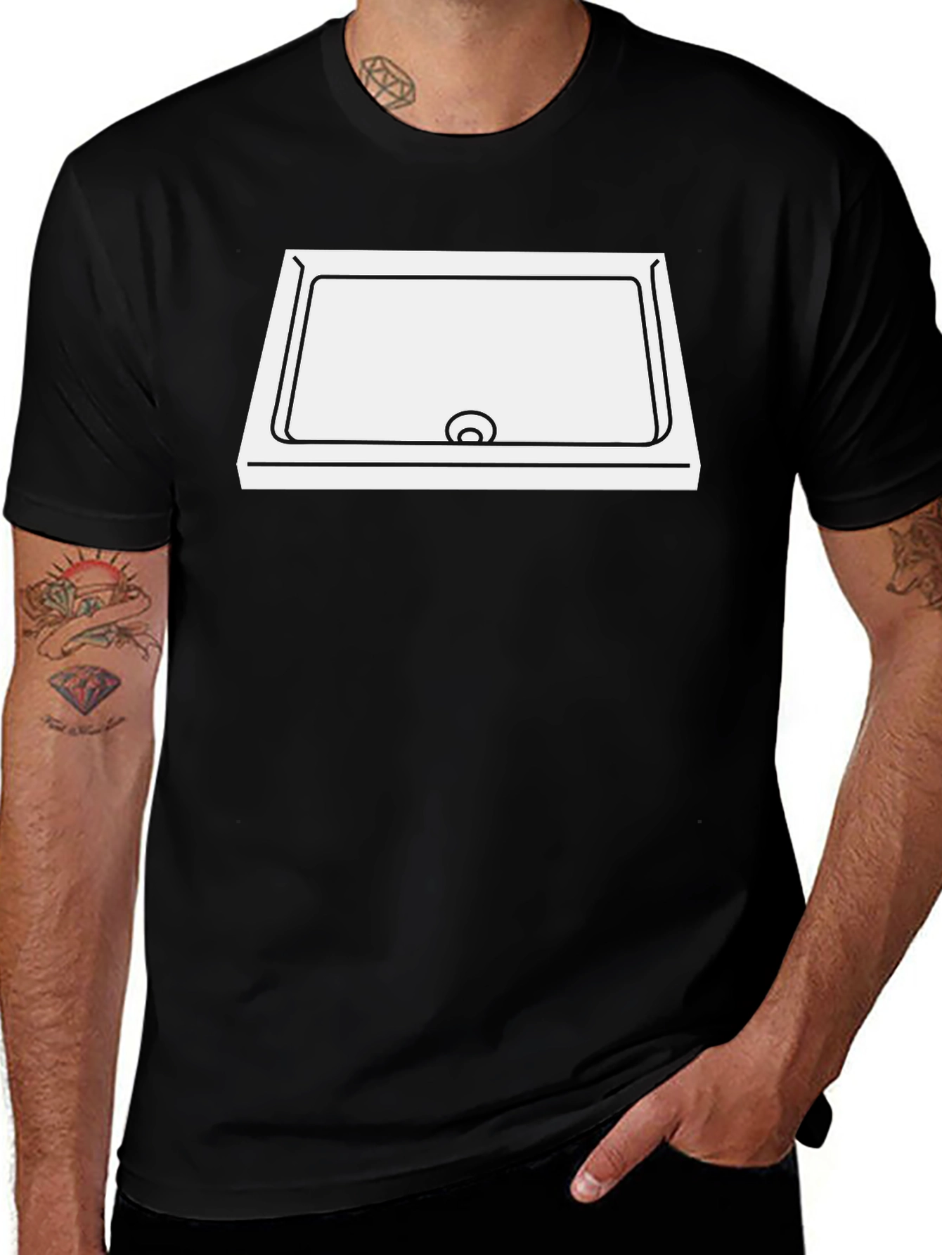 Variant 7 of Unique Sink Graphic Tee - Black Cotton T-Shirt