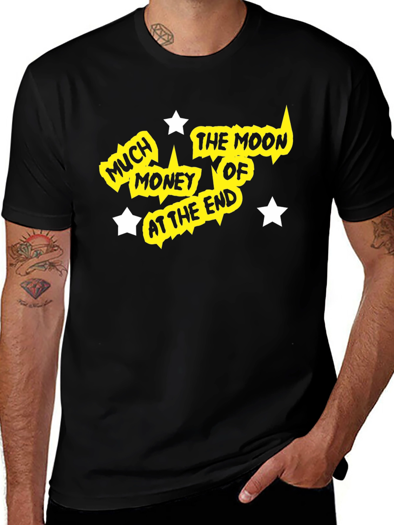 Black Much Money the Moon Graphic Tee - Black main image