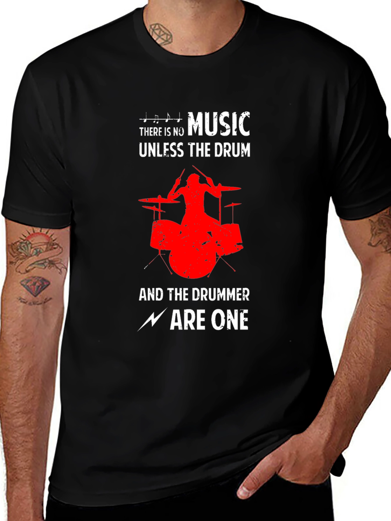 Variant 5 of Drummer T-Shirt - There is no Music Unless the Drum