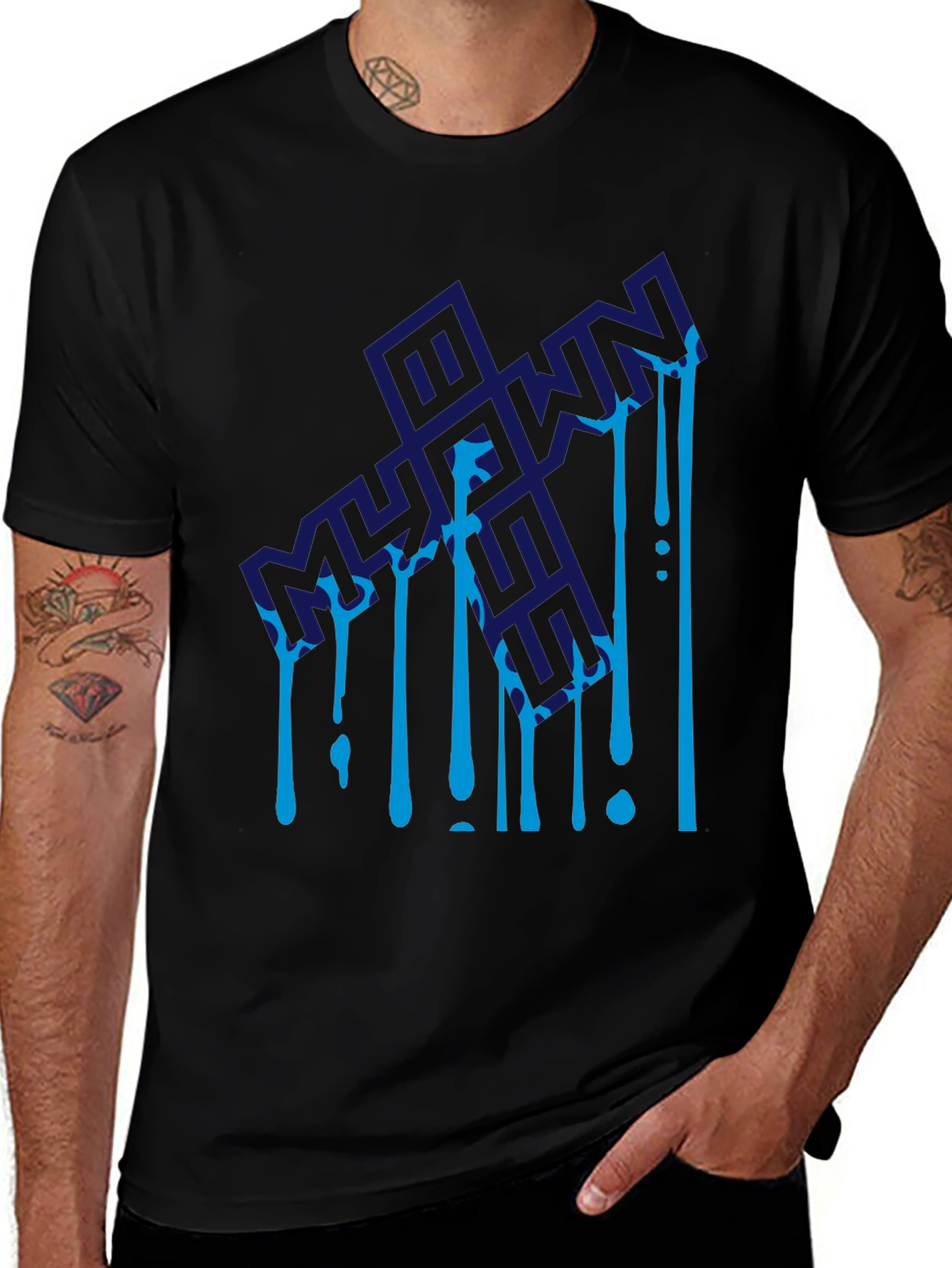 Variant 19 of Men's Black Graphic Tee - Bold Design