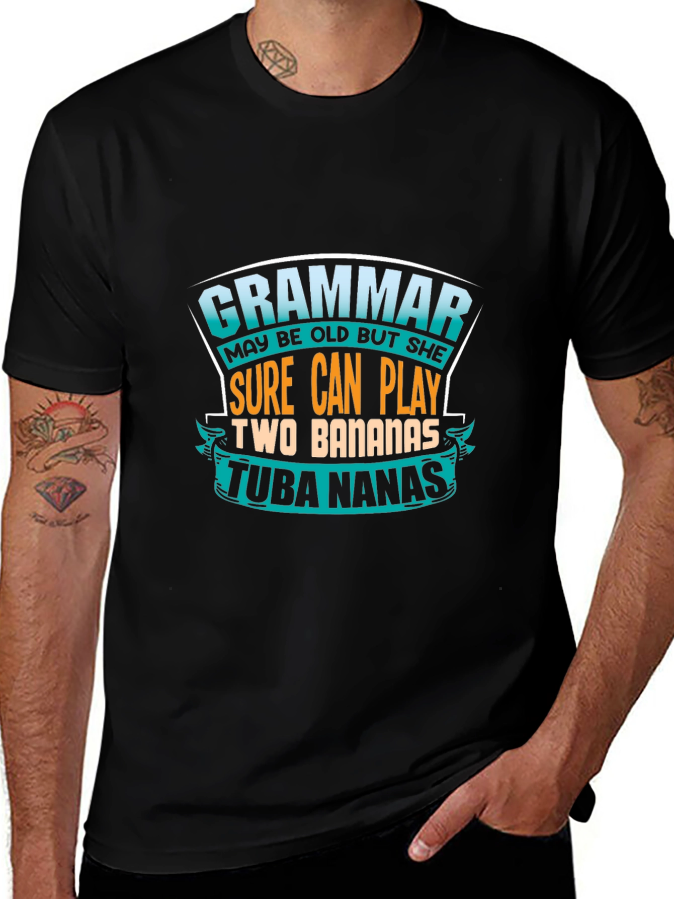 Variant 7 of Grammar Tuba Bananas Graphic Tee - Funny Sarcastic Humor Shirt