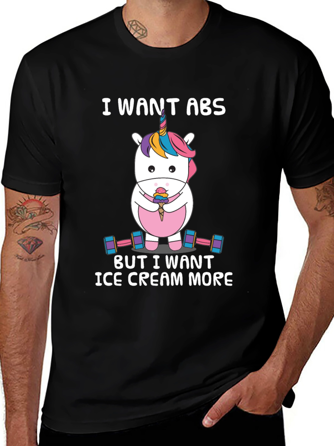 Variant 4 of Funny Unicorn Abs Ice Cream T-Shirt