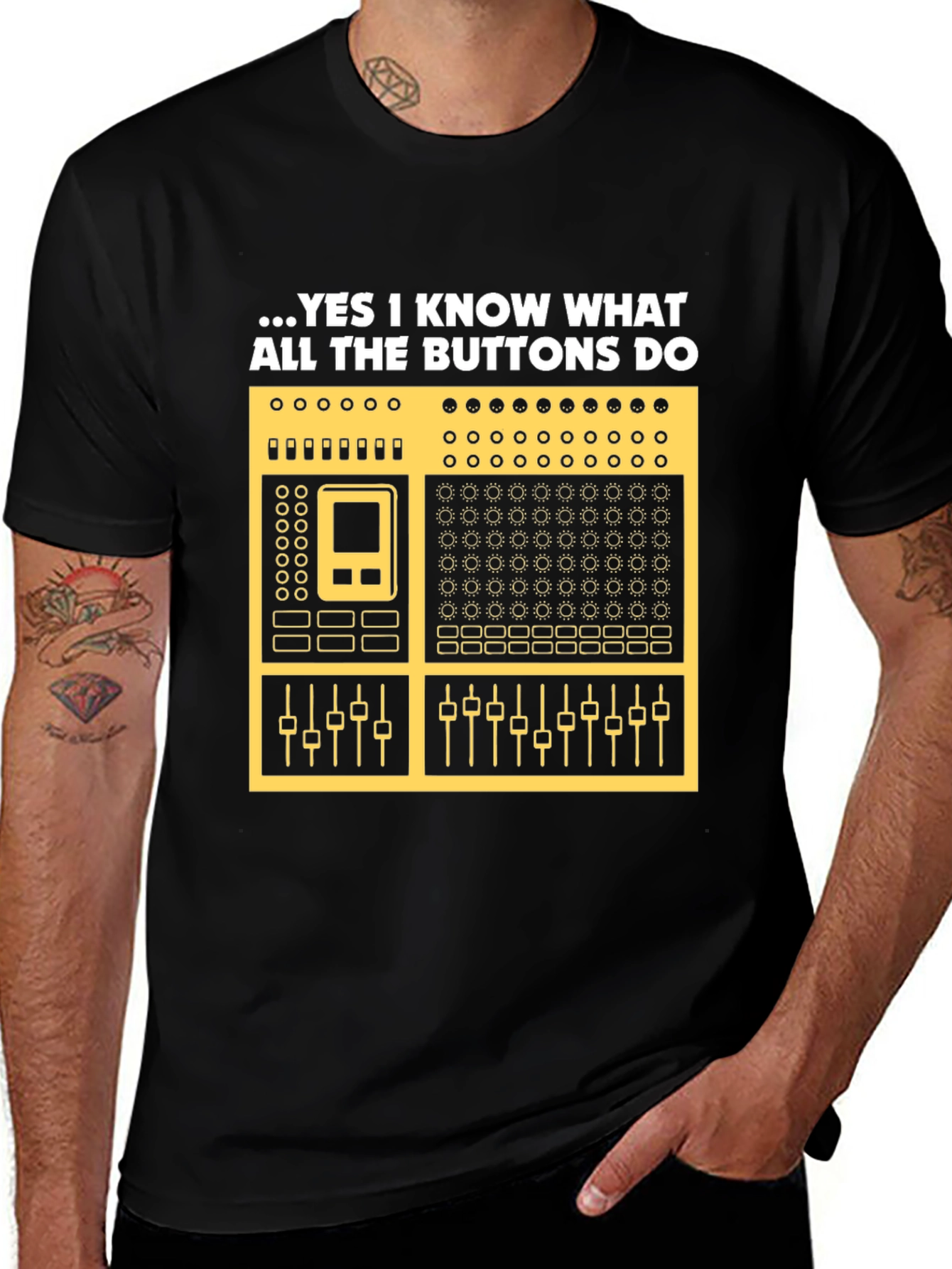 DJ Mixer Graphic Tee - Know Your Buttons!