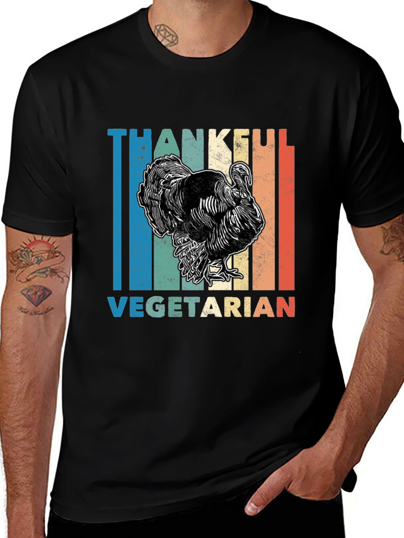 Variant 15 of Thankful Vegetarian Turkey Graphic T-Shirt