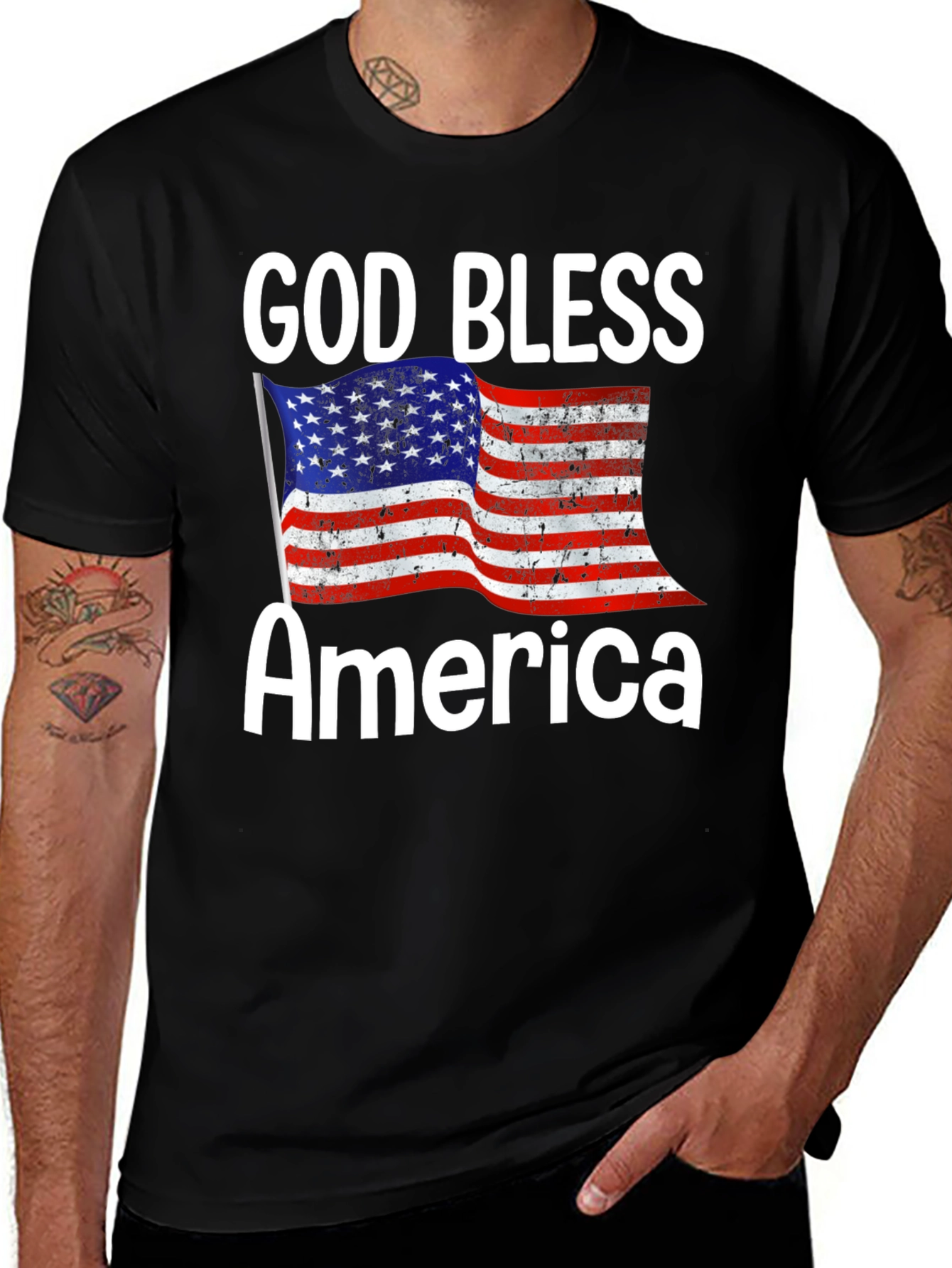 God Bless America T-Shirt - Patriotic USA Flag Tee