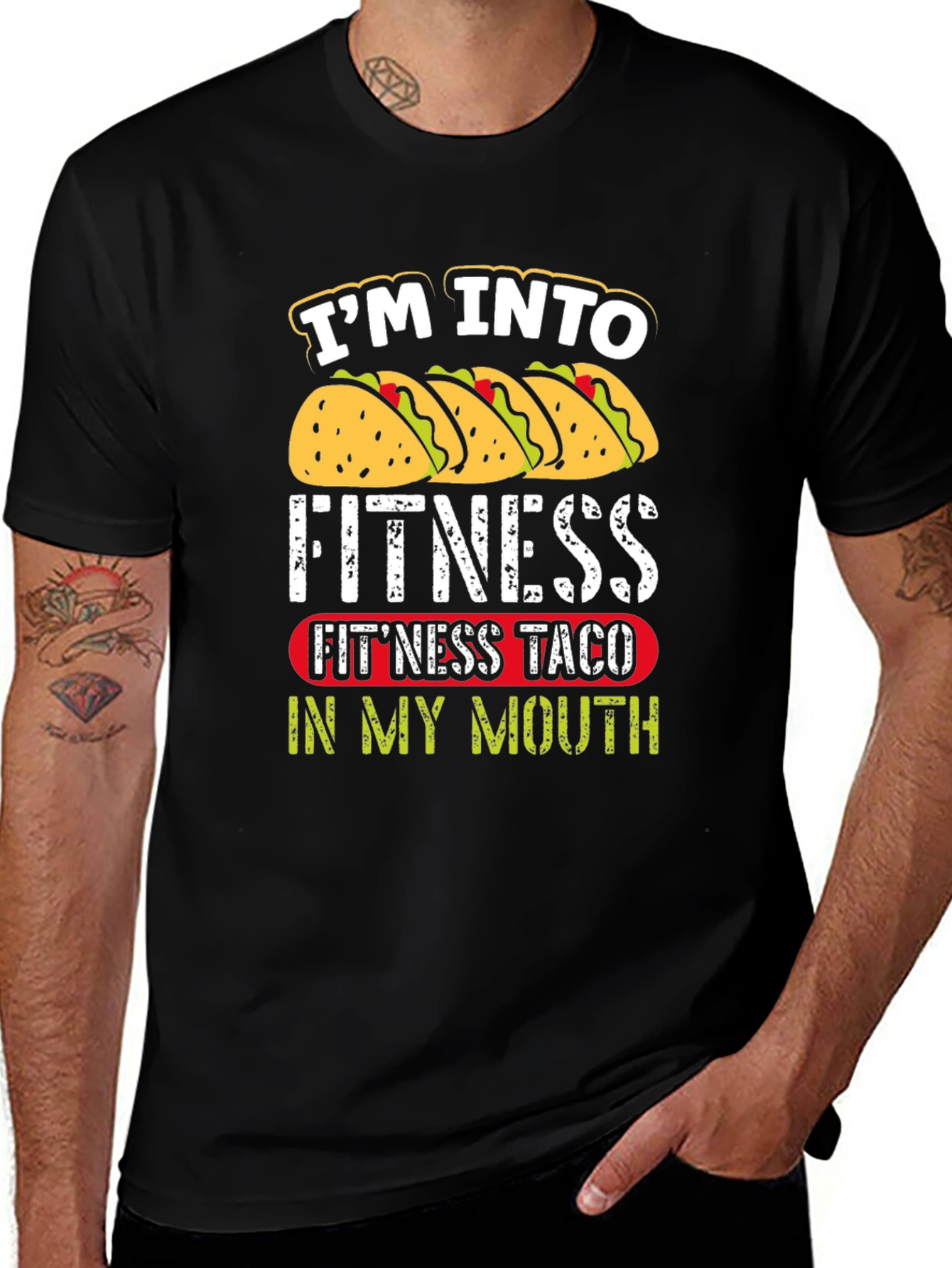 Variant 15 of Funny "Fitness Taco" Graphic T-Shirt