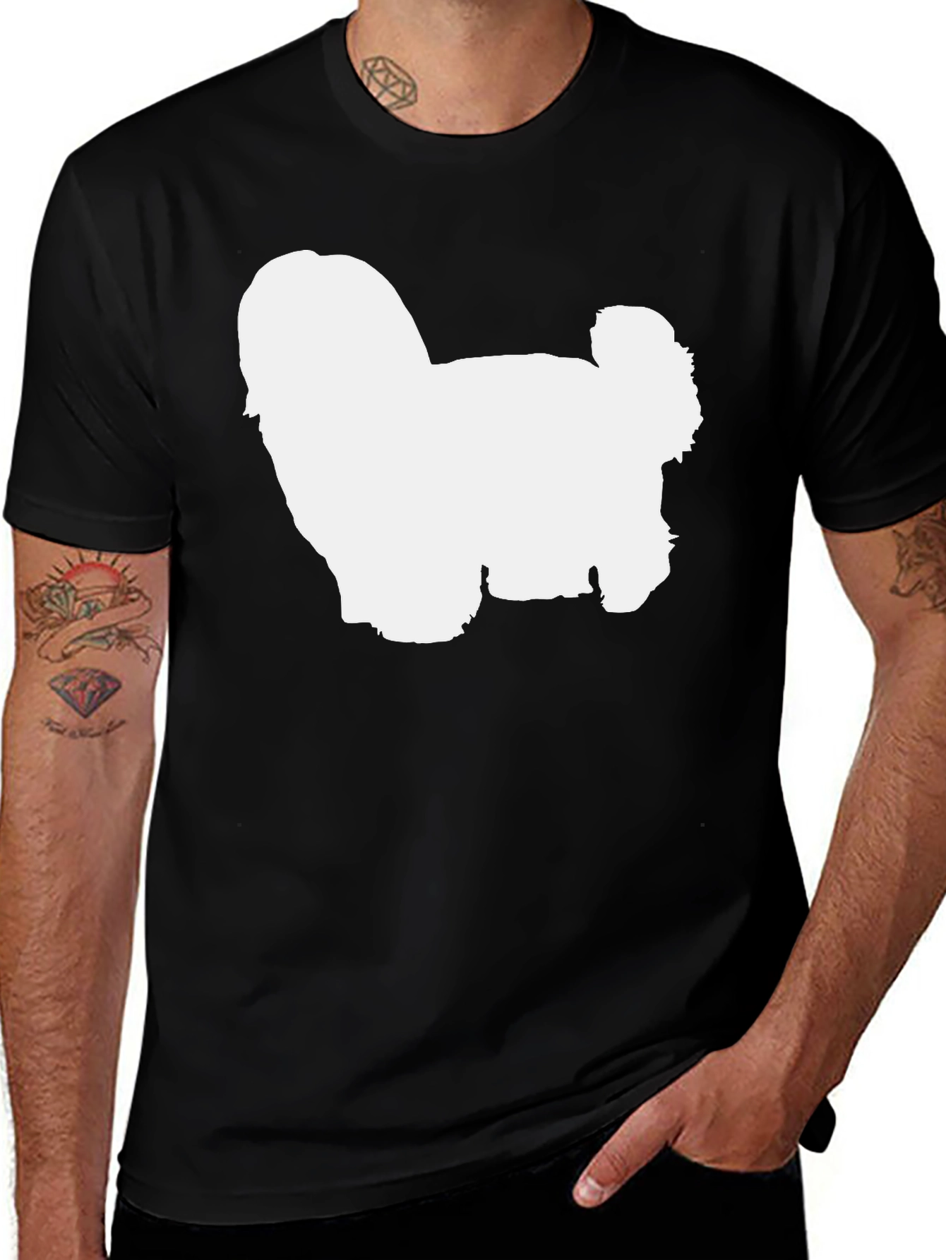 Variant 9 of Dog Silhouette Graphic Tee - Soft Cotton Blend