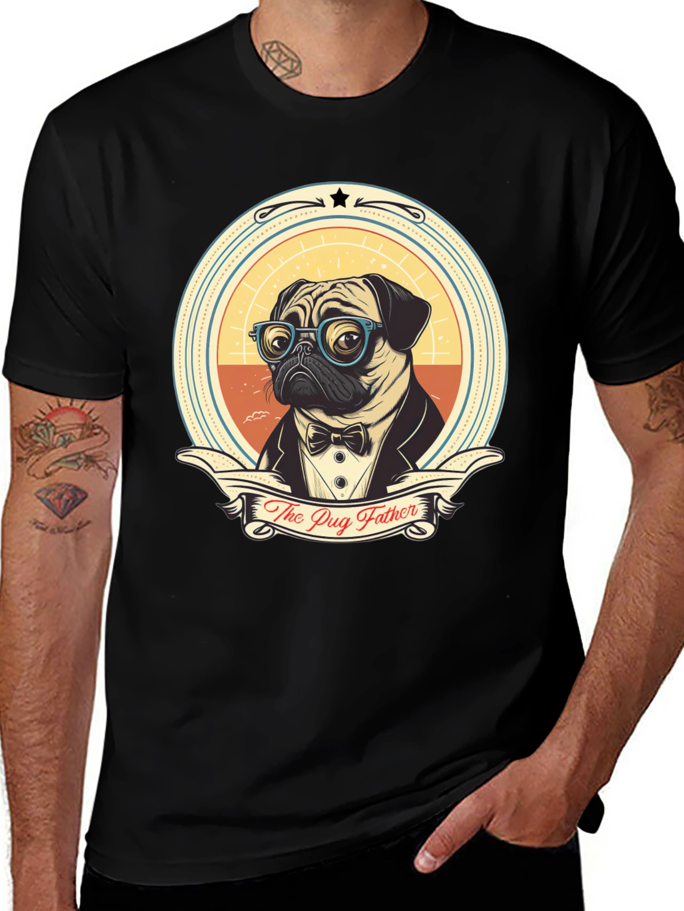 Variant 9 of The Pug Father T-Shirt - Dog Dad Tee