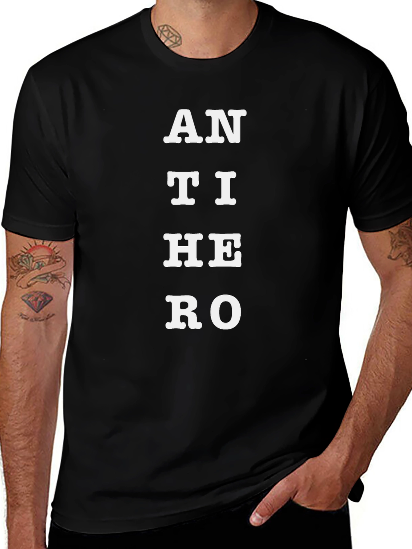 Anti Hero Graphic Tee - Bold Black T-Shirt