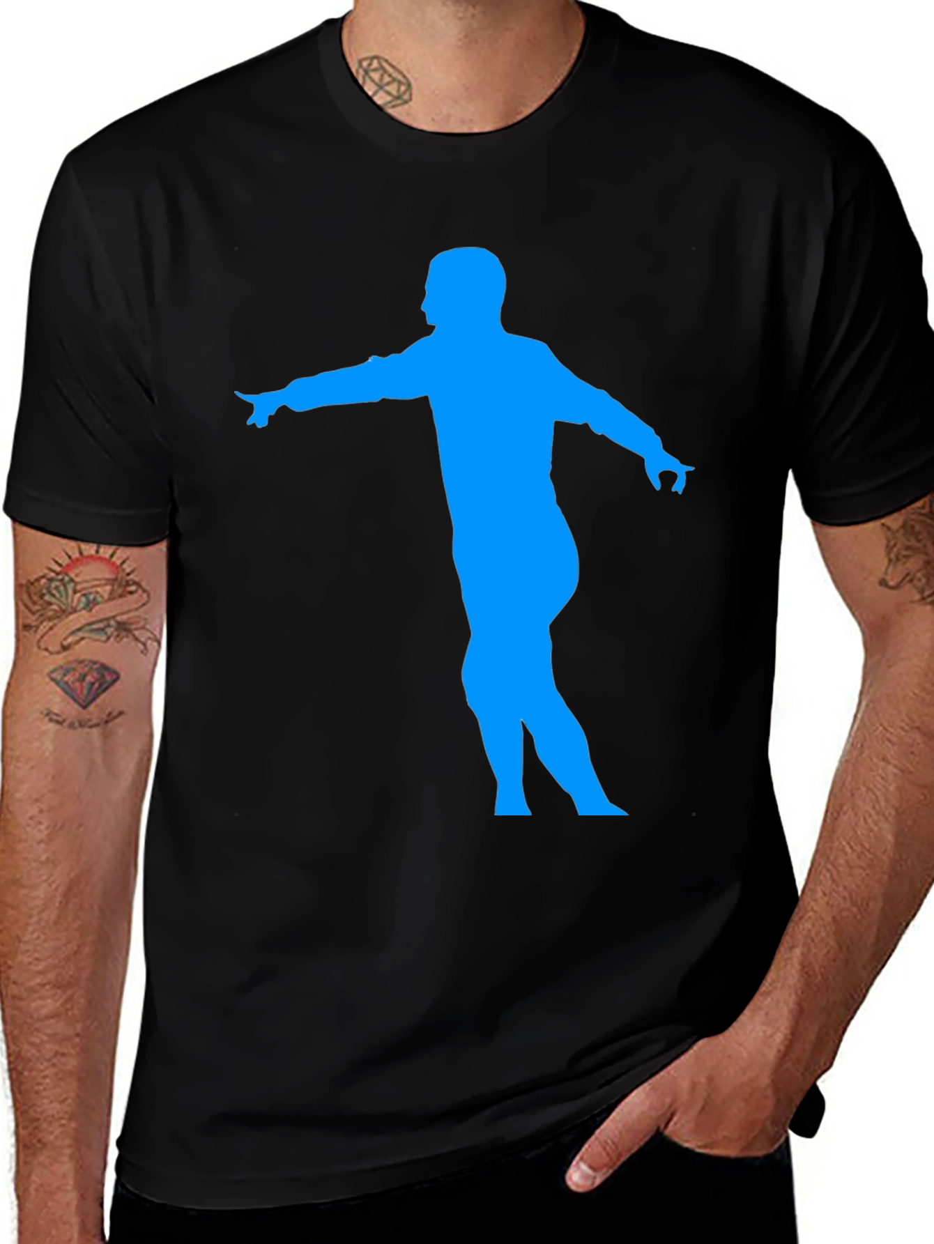 Black Dancing Man Graphic Tee - Black main image