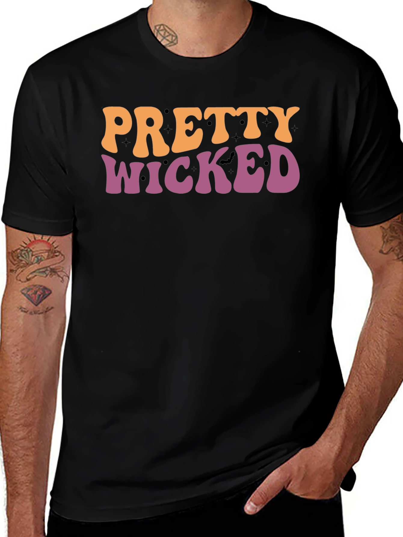 Variant 6 of Pretty Wicked Graphic Tee - Halloween Style
