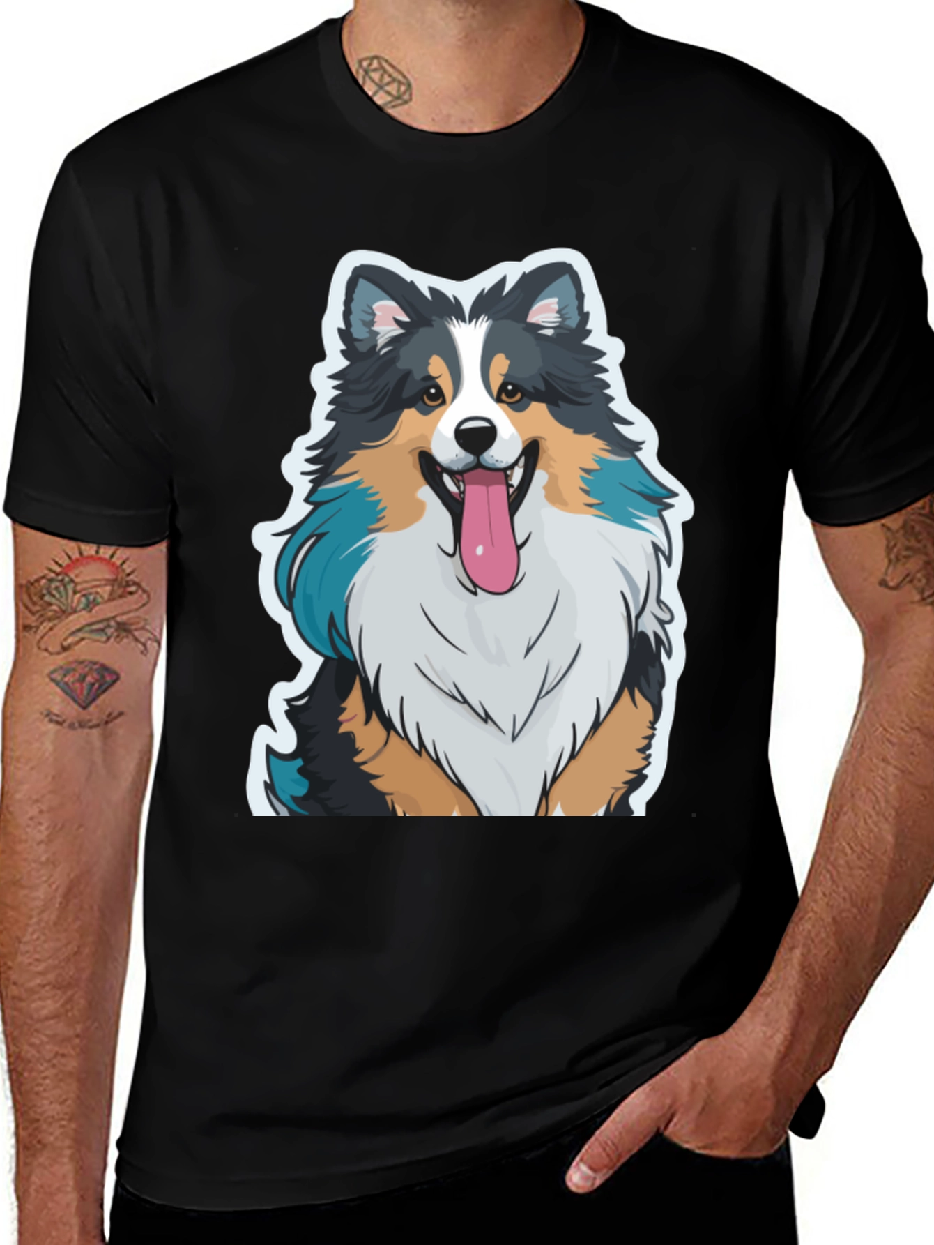 Variant 4 of Dog Graphic Tee - Cute Cartoon Dog Shirt